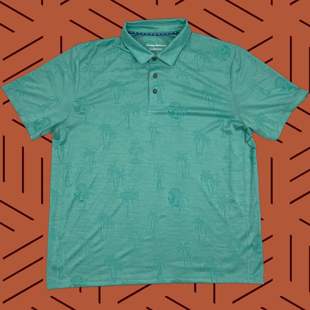 Tommy Bahama Tommy Bahama Mens XL Green Islandzone Polo Shirt Floral Hawaiian Tropical Resort Polo Shirts Island Zone Beach Resort Floral Mens XL Green Size US XL / EU 56 / 4 - 1 Thumbnail
