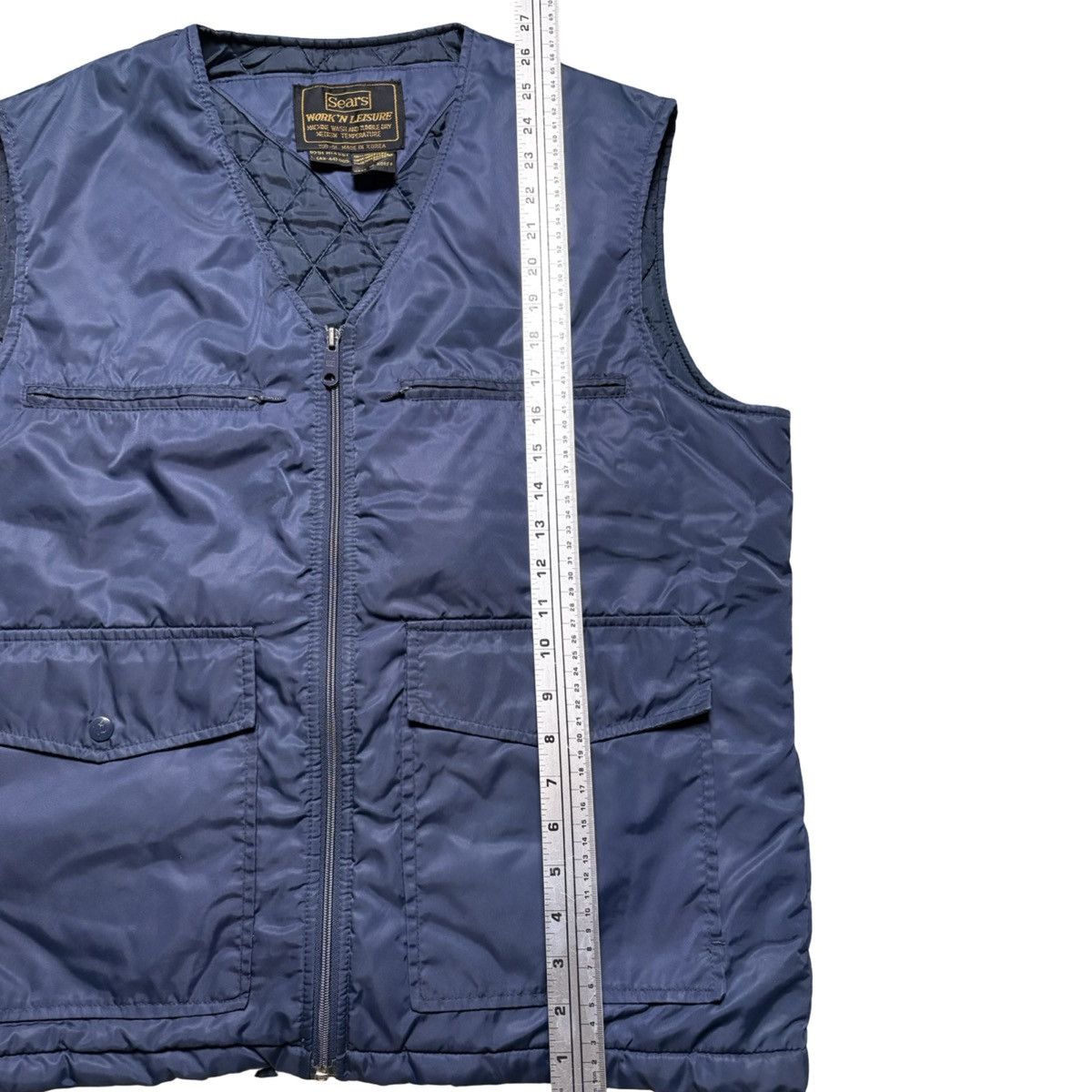Sears Vintage Sears Work'N Leisure Navy Nylon Poly Vest Men's L Size US L / EU 52-54 / 3 - 5 Thumbnail