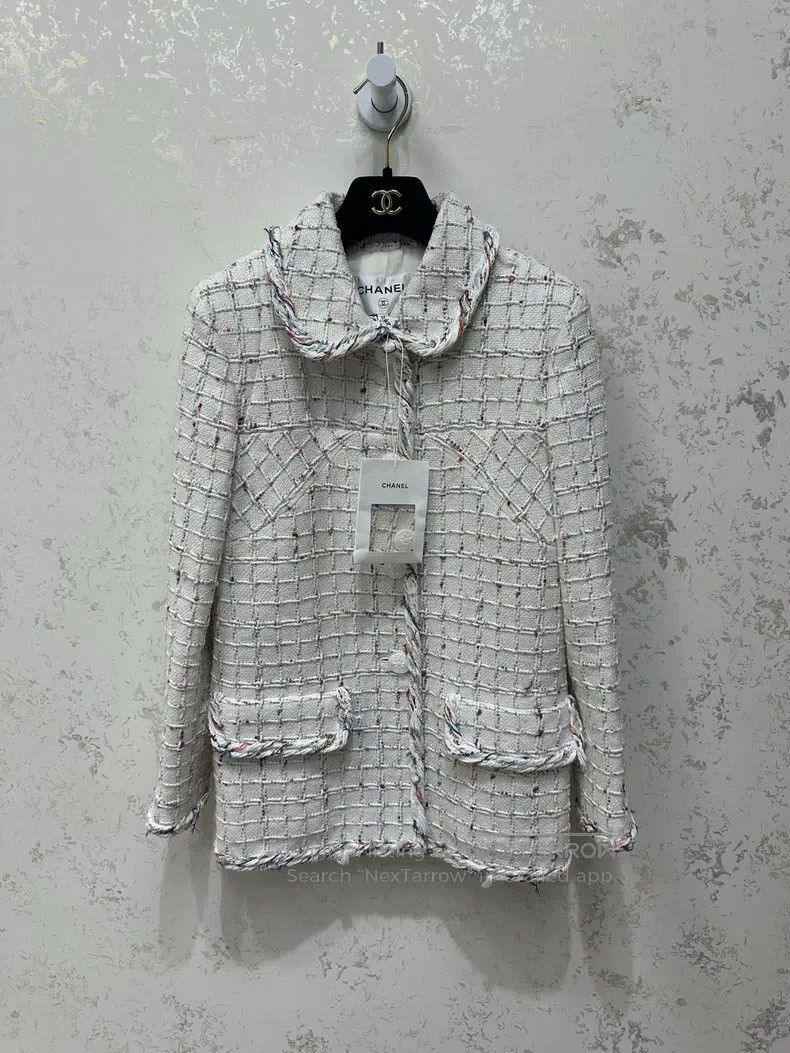 Chanel Waterfall Series Plaid Tweed Coat
