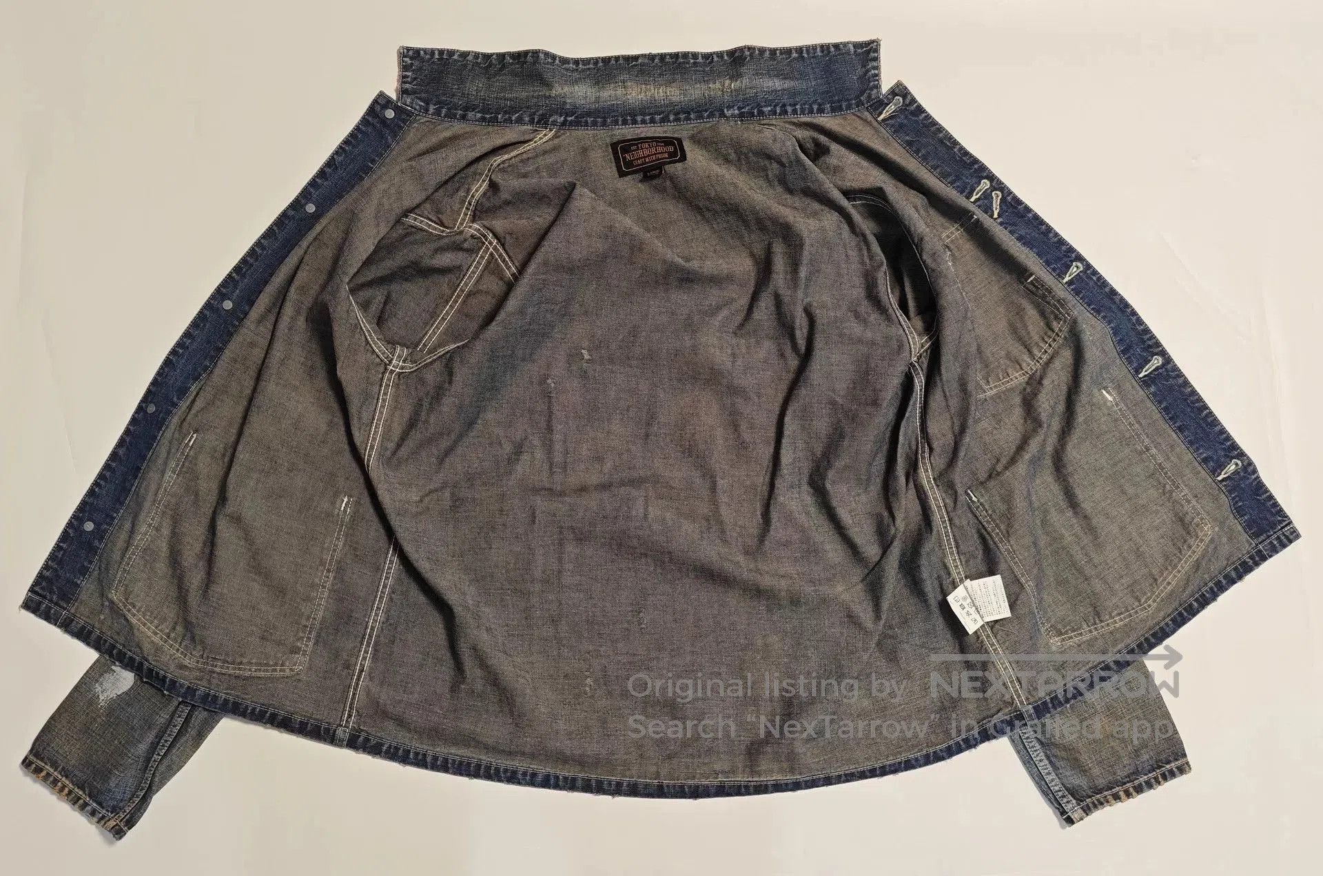 Neighborhood vintage faded ink splatter denim shirt. Size US L / EU 52-54 / 3 - 5 Thumbnail