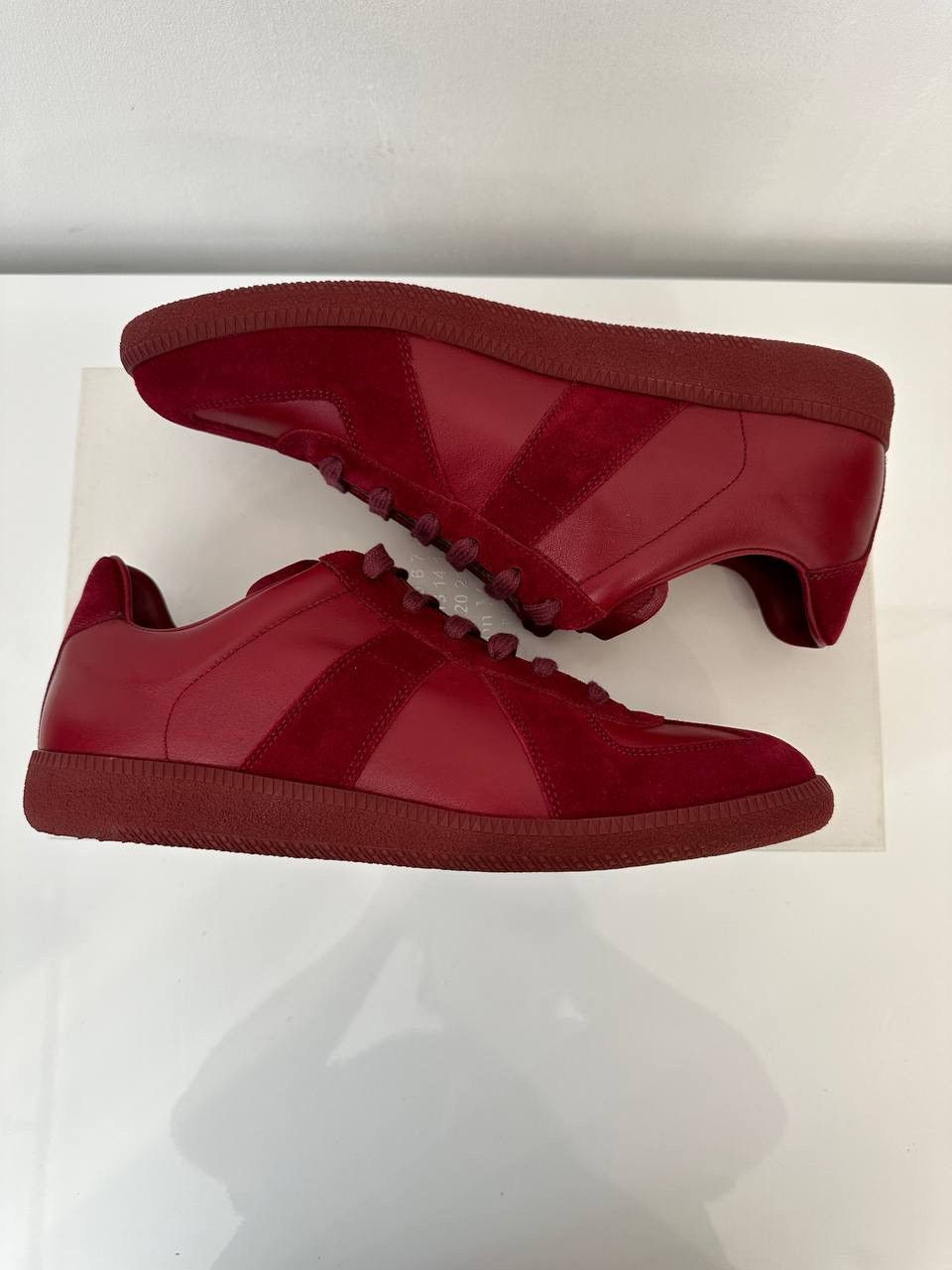 image of Maison Margiela Replica Burgundy German Army Trainers Shoes, Men's (Size 9)