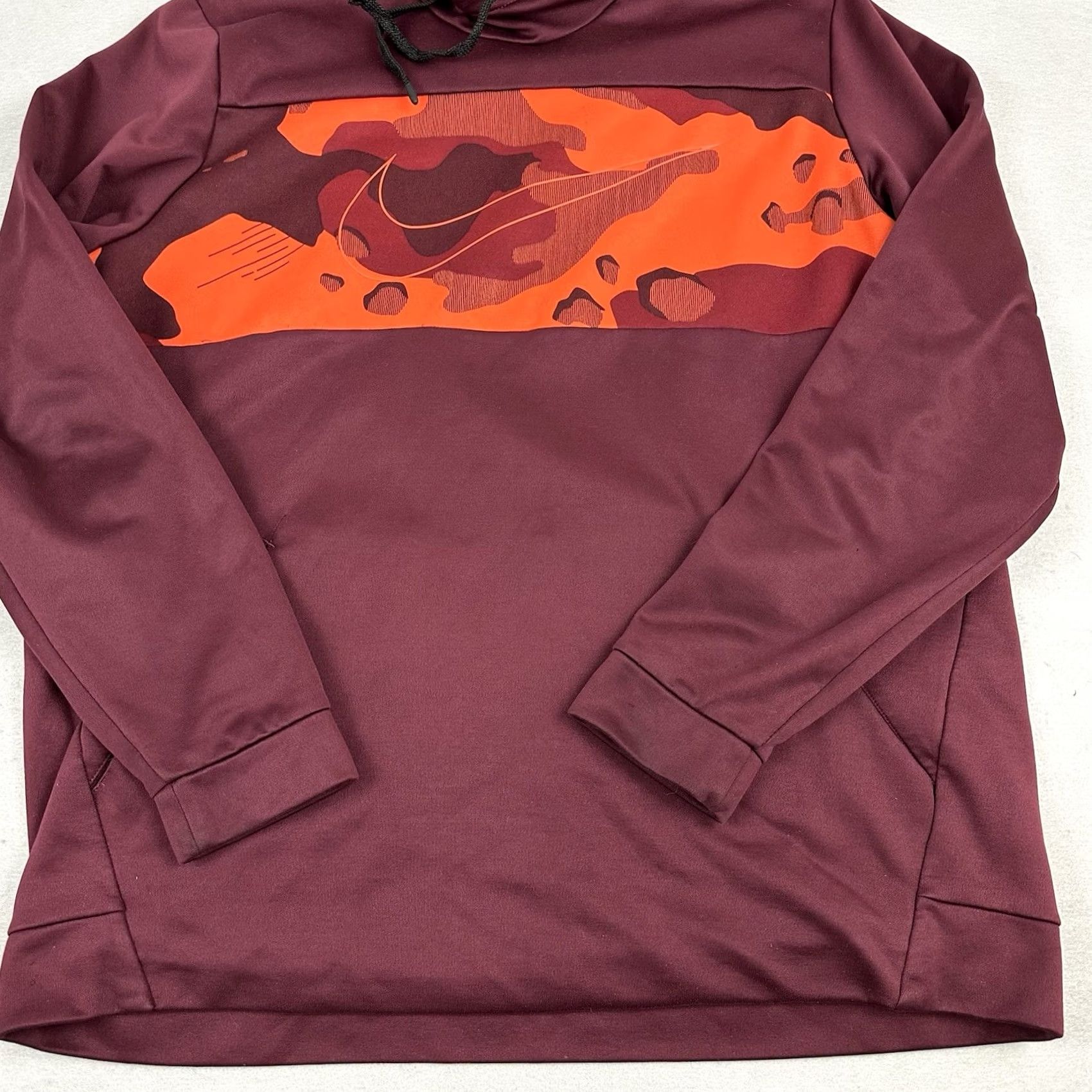 Nike Nike Hoodie Mens XL Burgundy Camo Print Pullover Training BV2778 Kangaroo Pocket Size US XL / EU 56 / 4 - 3 Thumbnail