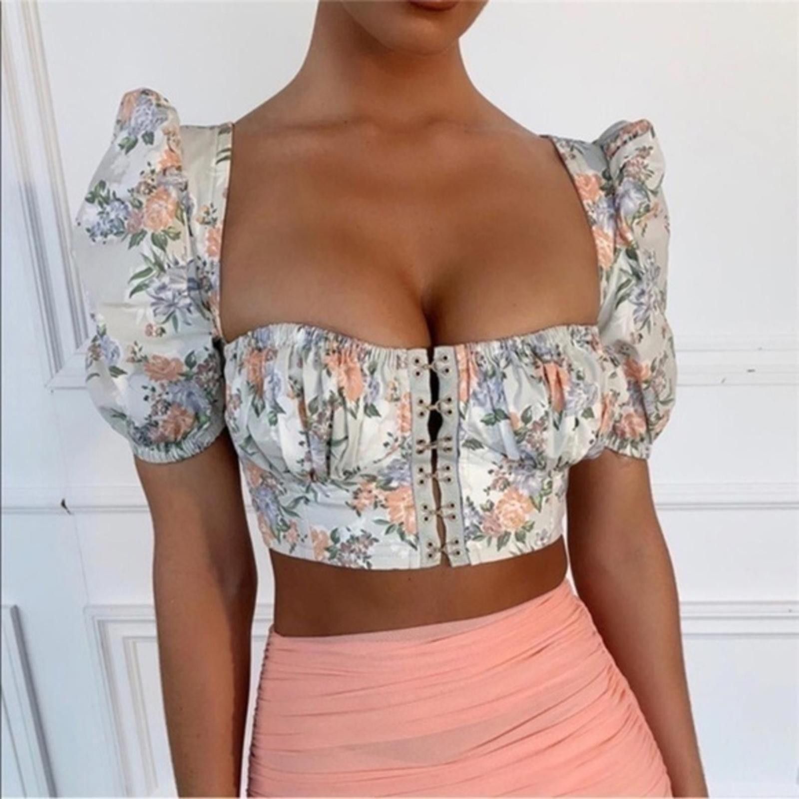 Designer Floral Corset Crop Top NWT​​​​​​​​ Size M / US 6-8 / IT 42-44 - 1 Thumbnail