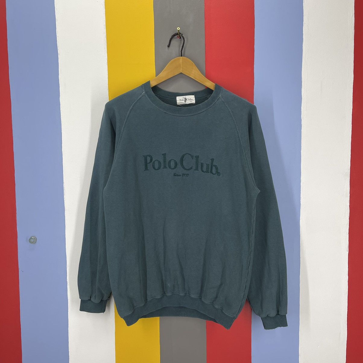 Vintage 90s Vintage POLO CLUB Crew Neck Sweatshirt #1395/AW Size US M / EU 48-50 / 2 - 1 Thumbnail
