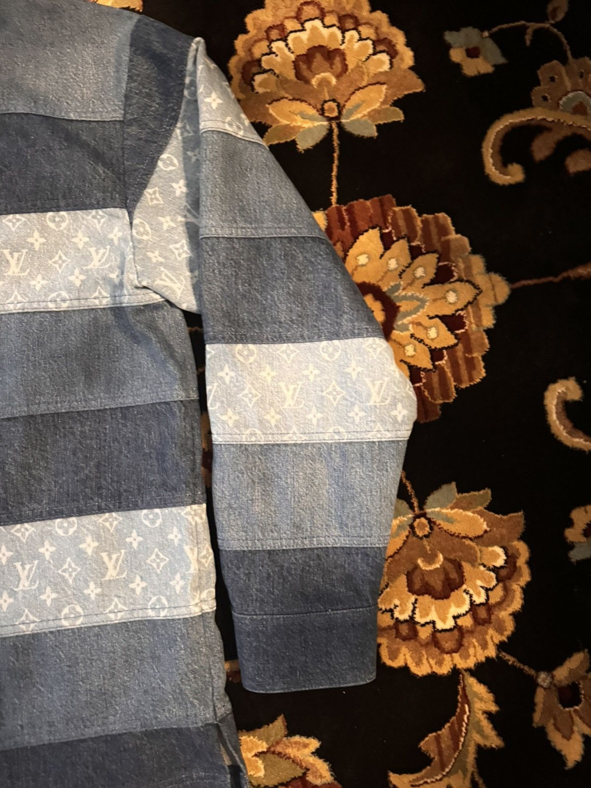 Louis Vuitton Louis Vuitton Patchwork Long-Sleeved Denim Polo Shirt Size US L / EU 52-54 / 3 - 17 Thumbnail