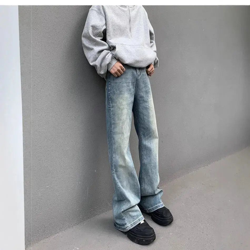 Japanese Brand Retro loose yellow mud dyed straight leg jeans Size US 32 / EU 48 - 4 Thumbnail