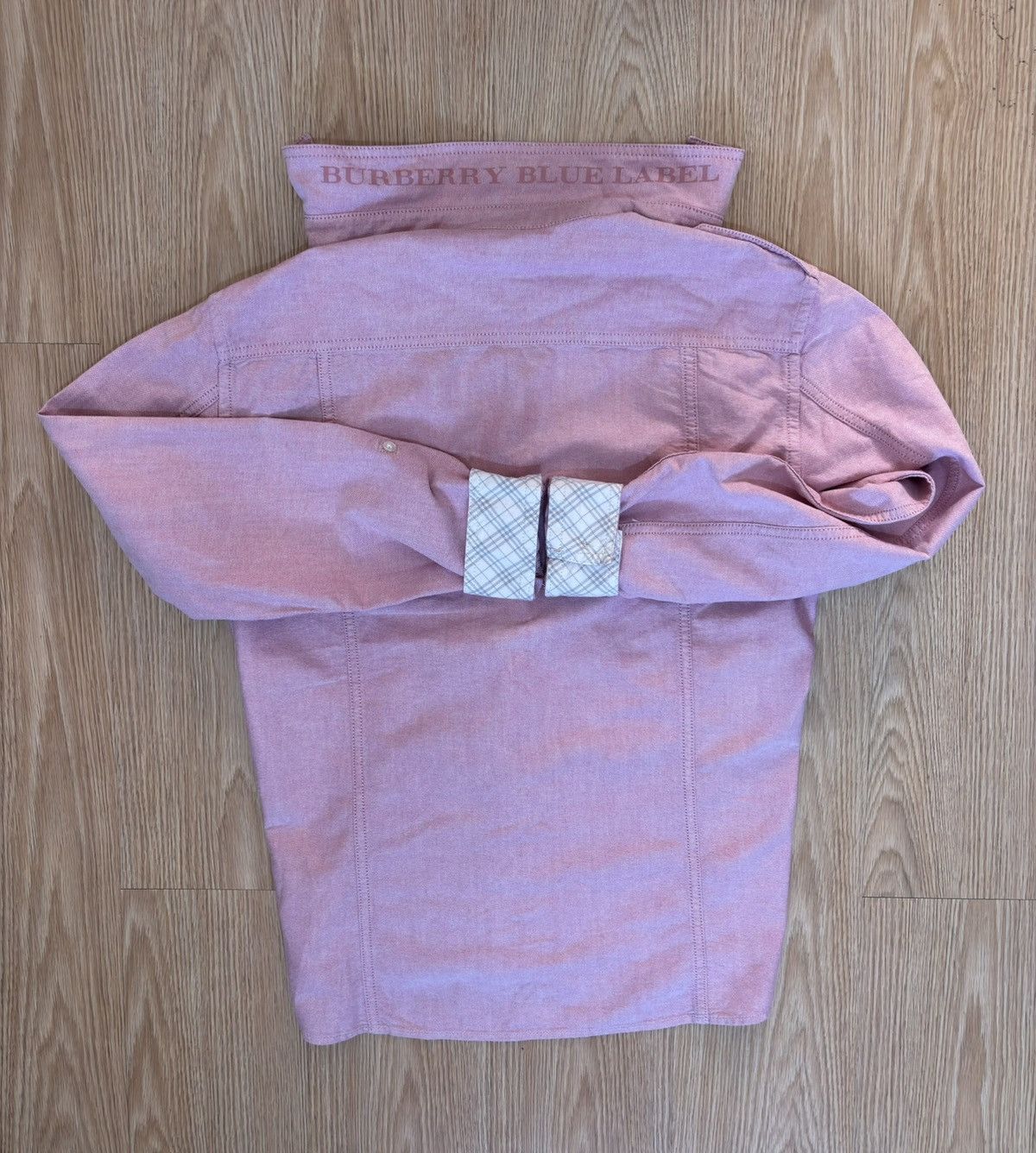 Burberry Burberry Mens Oxford Light Pink Blue Label Long Sleeve Size 38L - 4 Thumbnail