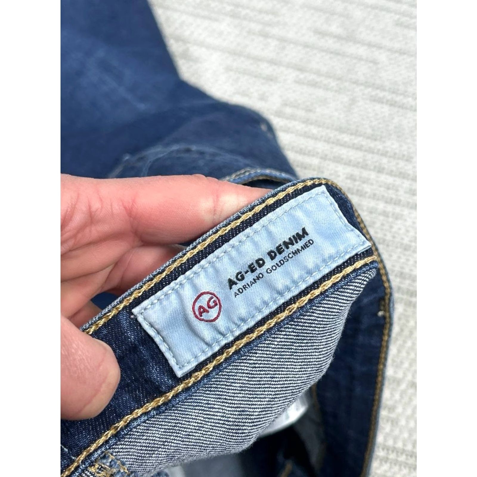Vintage AG Adriano Goldschmied The Prima Cigarette Roll Up Jeans Womens 29 Blue 29x26 Jeans Size 29" - 7 Thumbnail