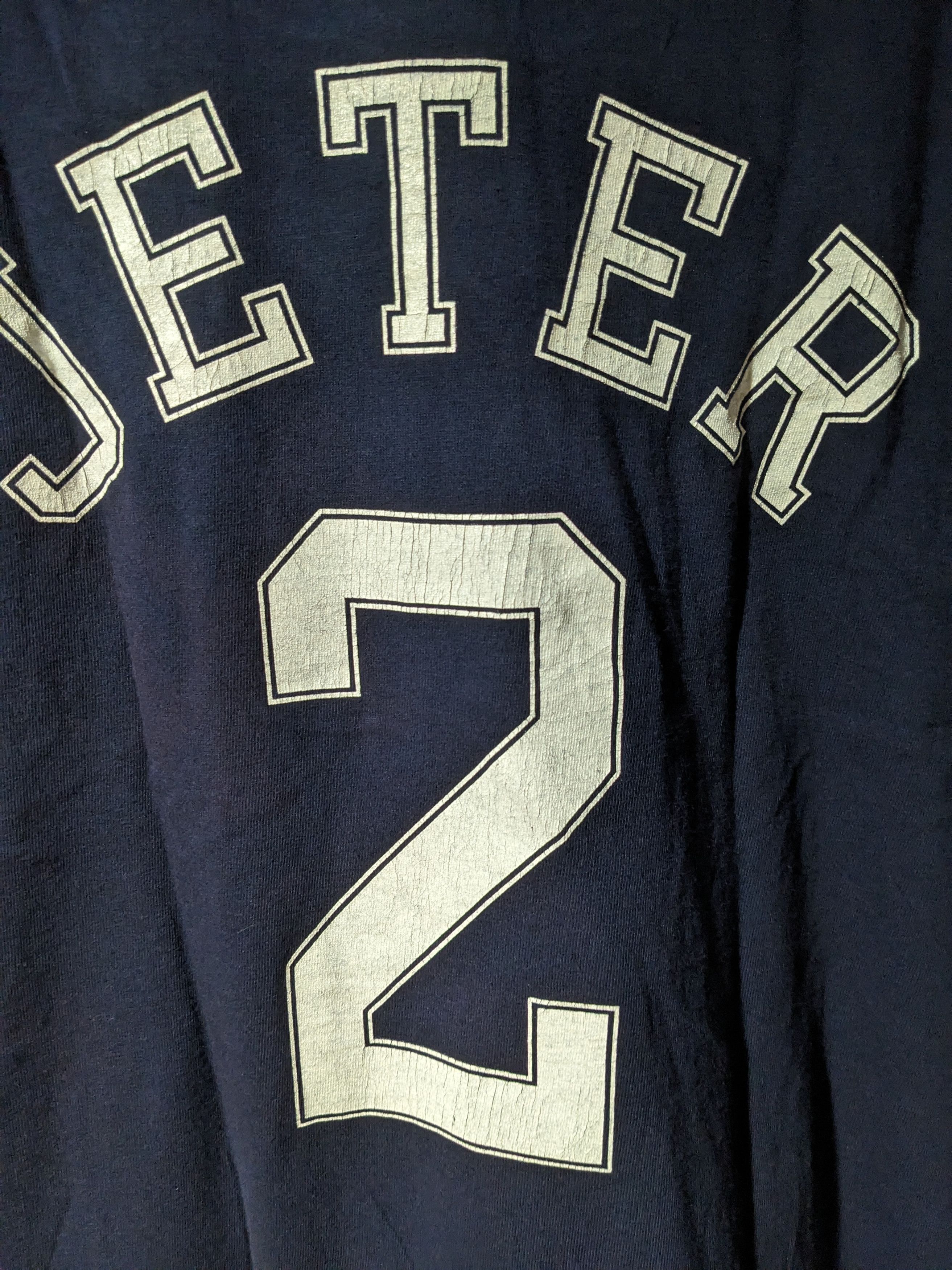 MLB × New York Yankees × Vintage Vintage 90s New York Yankees Jeter MLB Baseball T-Shirt Size US XL / EU 56 / 4 - 2 Thumbnail