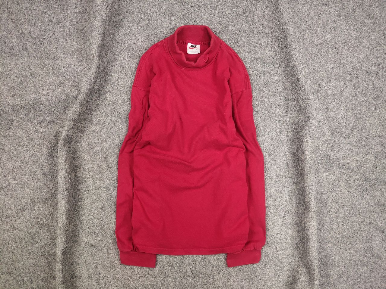 Nike Vintage 90's Nike logo red Long Sleeve Mock Neck Made in USA Size US L / EU 52-54 / 3 - 2 Thumbnail