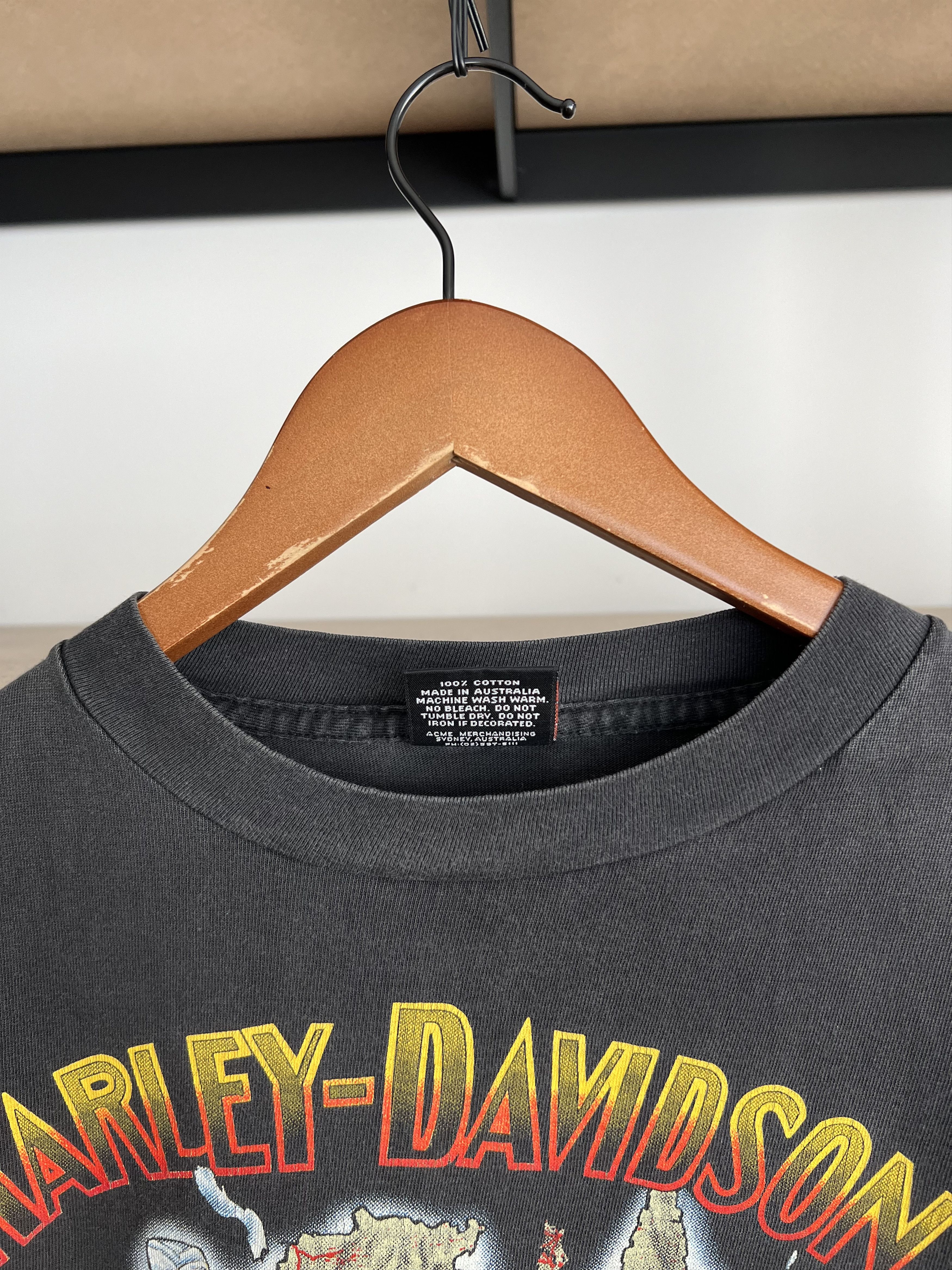 Harley Davidson Vintage 1991 Harley Davidson Australia Breaking Loose Tshirt Size US L / EU 52-54 / 3 - 11 Thumbnail