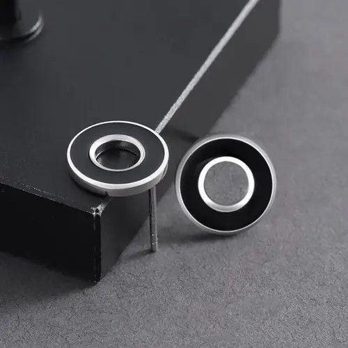 Jewelry × Other Black Round Circle Stud Earrings for Men Women,Punk Hip Hop Size ONE SIZE - 3 Thumbnail