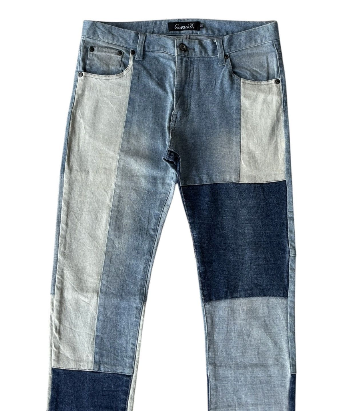 Japanese Brand 🔥CavariA PATCHWORK RELEASE HEM DENIM JEANS SLIM Size US 32 / EU 48 - 3 Thumbnail