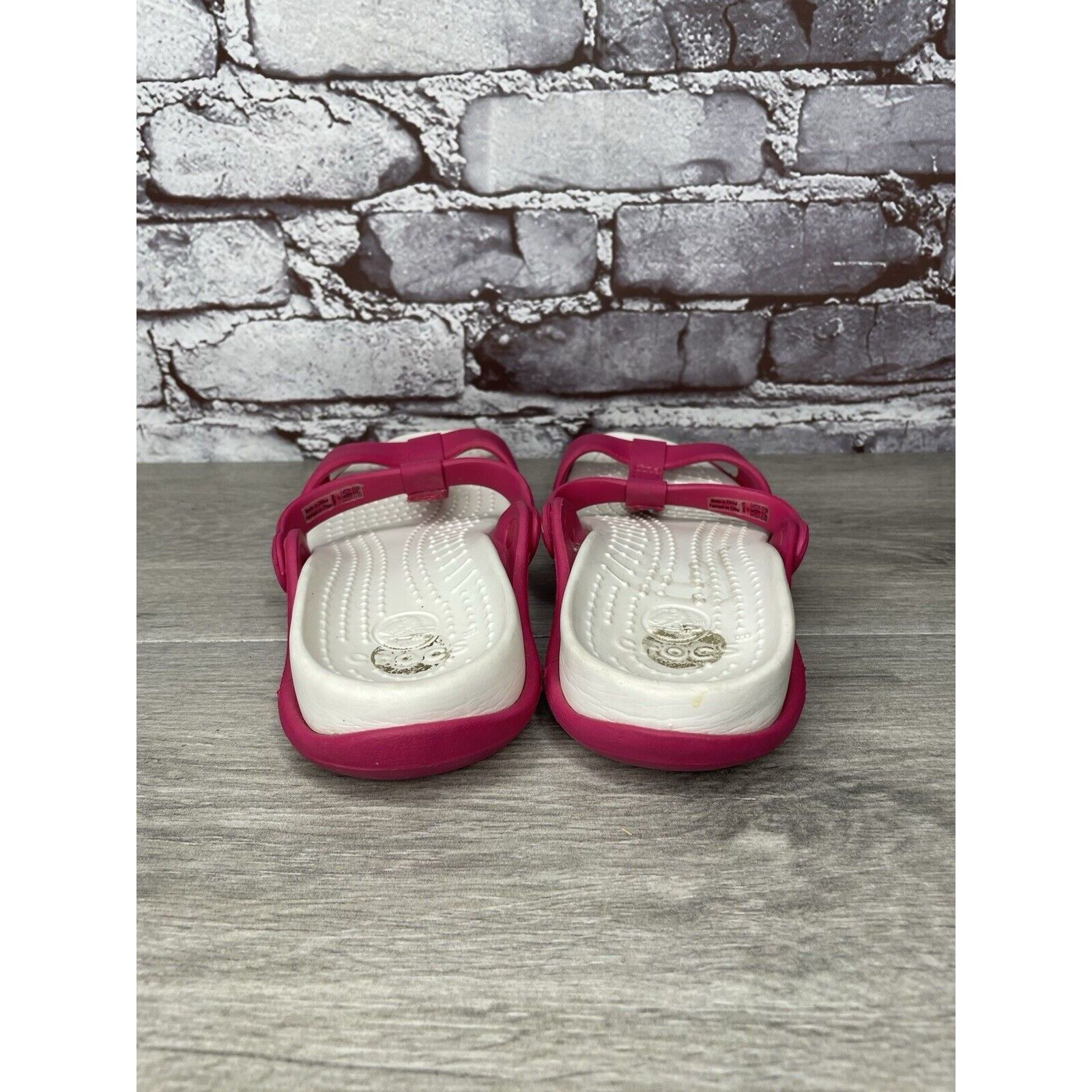 Crocs Crocs Pink Rubber Slides Lightweight Wedge Comfort Sandals W Size US 7 / IT 37 - 4 Thumbnail