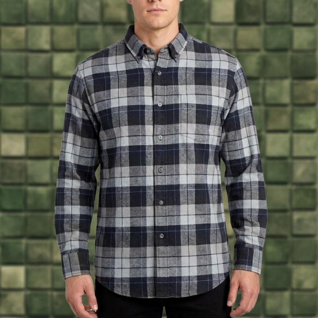 Pendleton Pendleton Mason Cotton Flannel Shirt Mens XL Long Sleeve Blue Gray Plaid Button-Down Collar Casual, Travel Twill Size US XL / EU 56 / 4 - 1 Thumbnail