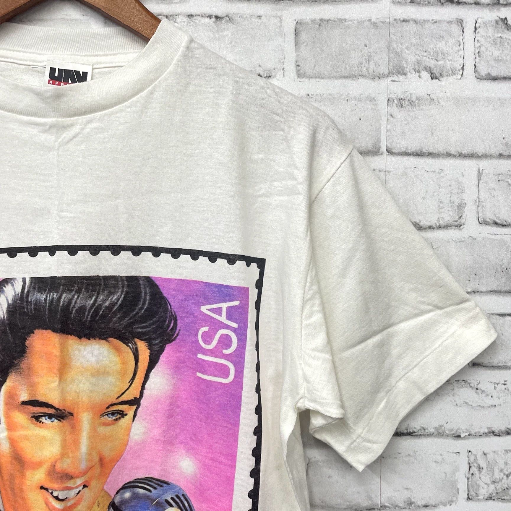 Vintage VINTAGE Elvis Memorial White Cotton single stitch Graphic Tee Mens XL USA Stitch T-Shirt Men's XL White USA Stitch Graphic Tee Size US XL / EU 56 / 4 - 2 Thumbnail