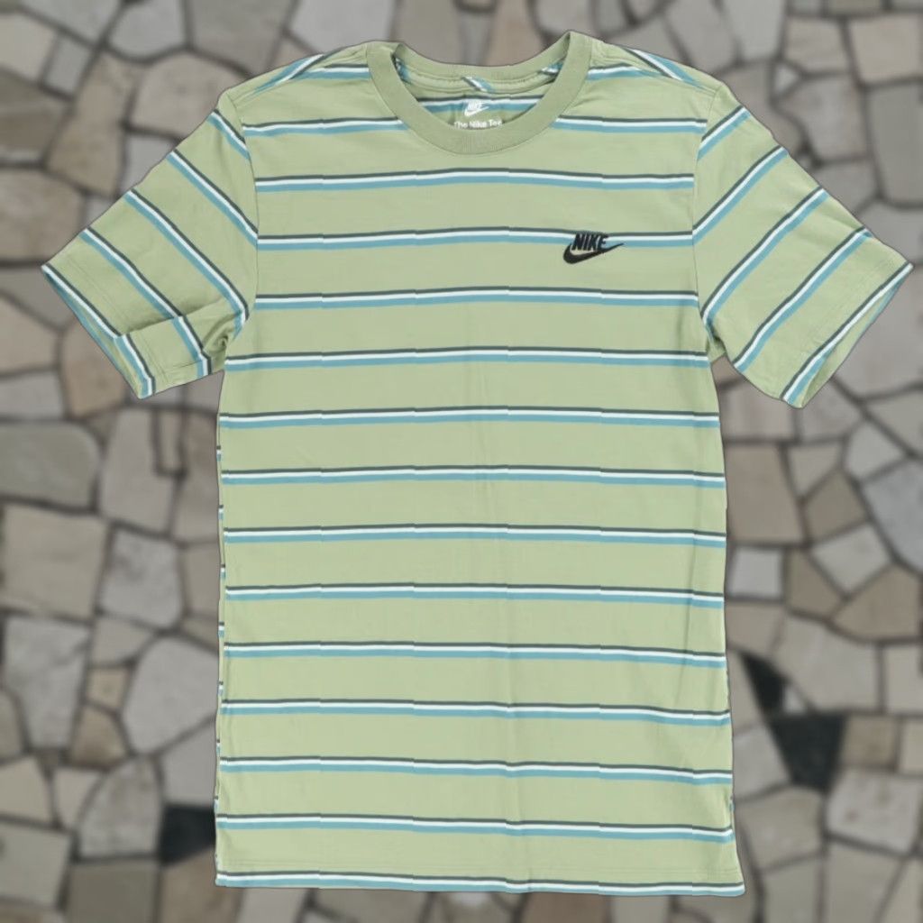 Nike Nike Embroidered Tee Striped T-Shirt Green Men's S Size US S / EU 44-46 / 1 - 1 Thumbnail