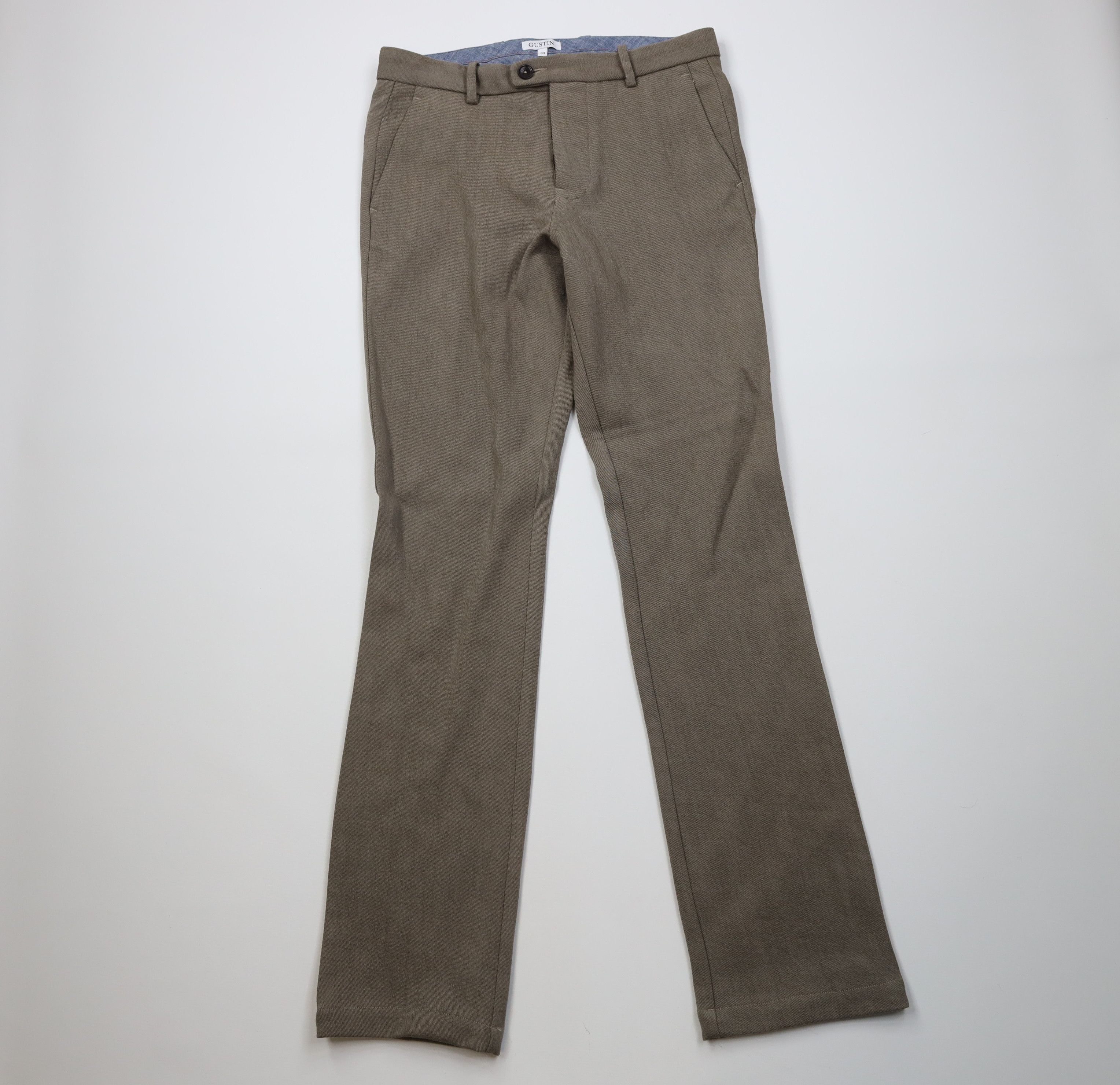 Gustin Gustin Whipcord Button Fly Straight Leg Chino Pants Beige Size US 33 - 1 Thumbnail