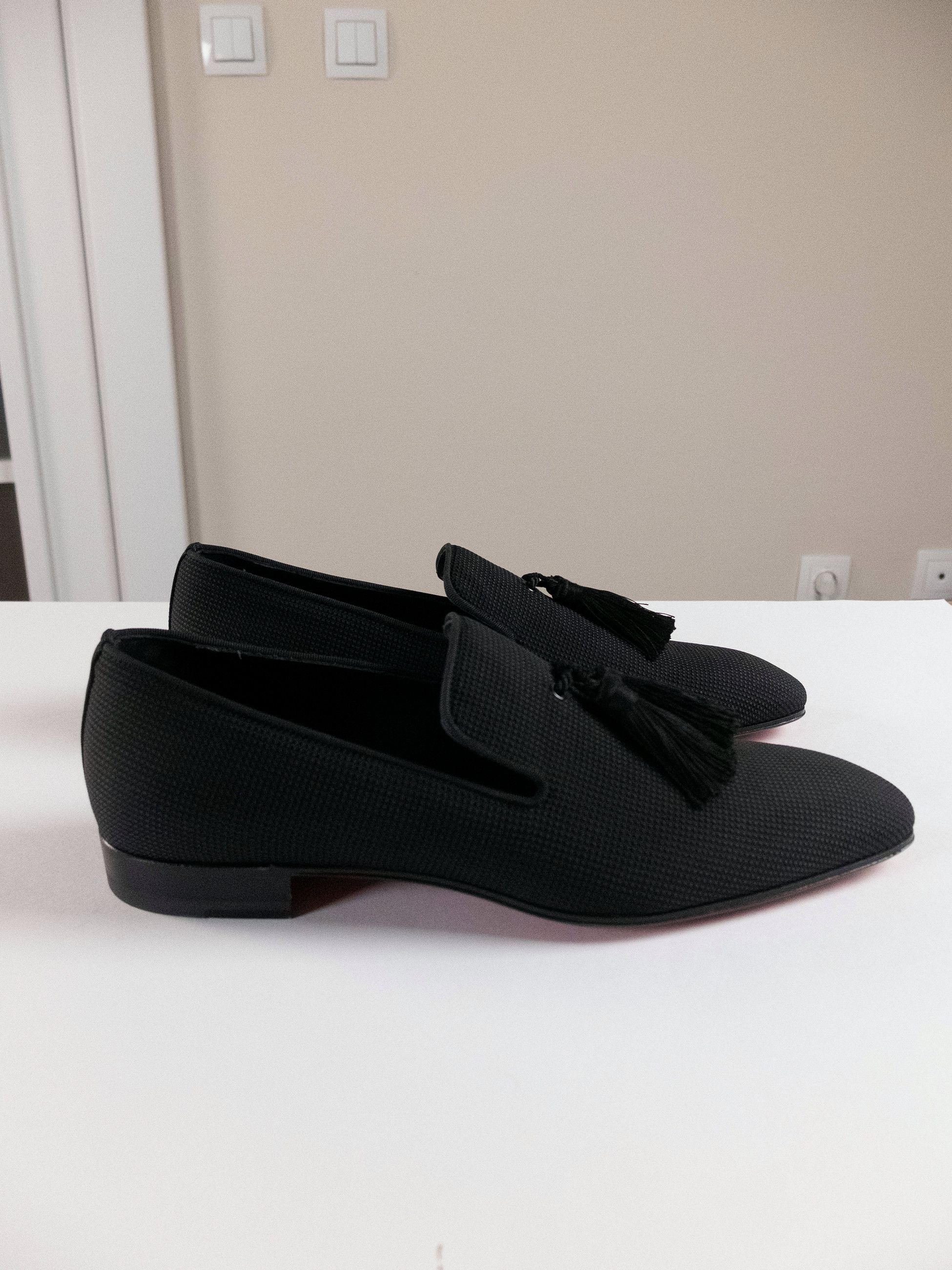 Christian Louboutin CHRISTIAN LOUBOUTIN Officialito black fabric tassel loafers Size US 9 / EU 42 - 5 Thumbnail