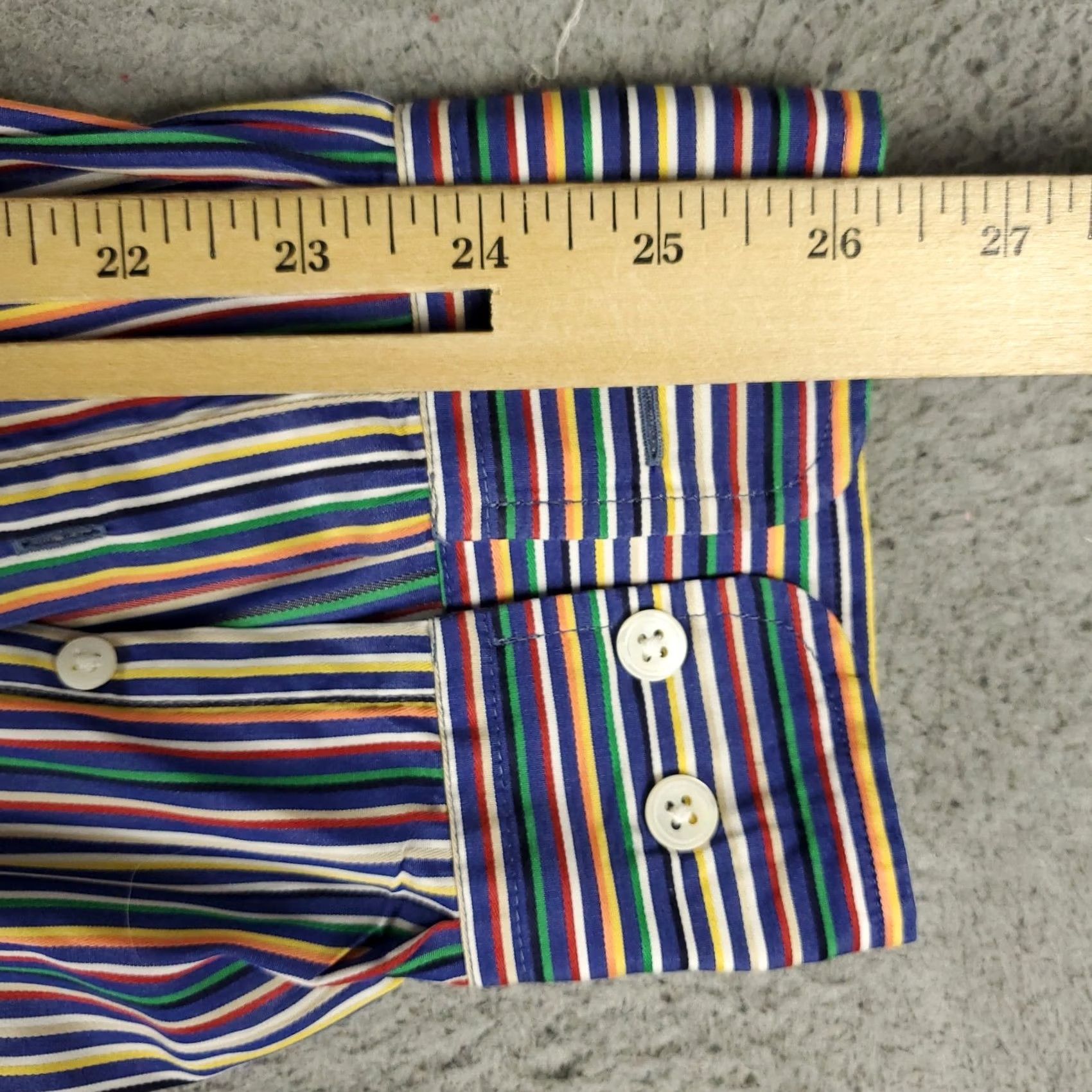 Faconnable Façonnable Shirt Mens 2XL Blue Striped Casual Button Up Long Sleeve Size US XXL / EU 58 / 5 - 6 Thumbnail