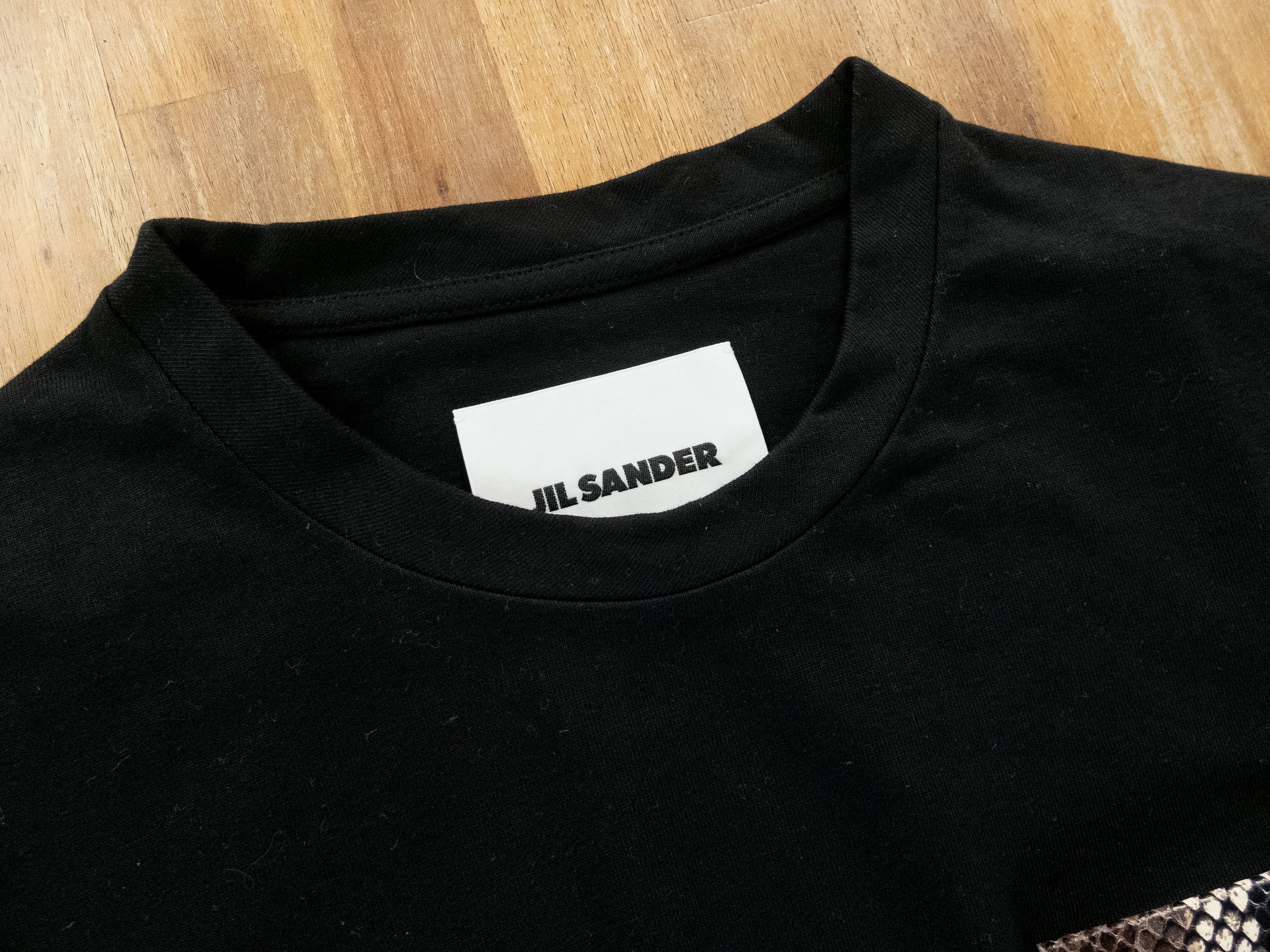 Jil Sander JIL SANDER black oversize python print chest patch t-shirt Size US M / EU 48-50 / 2 - 6 Thumbnail