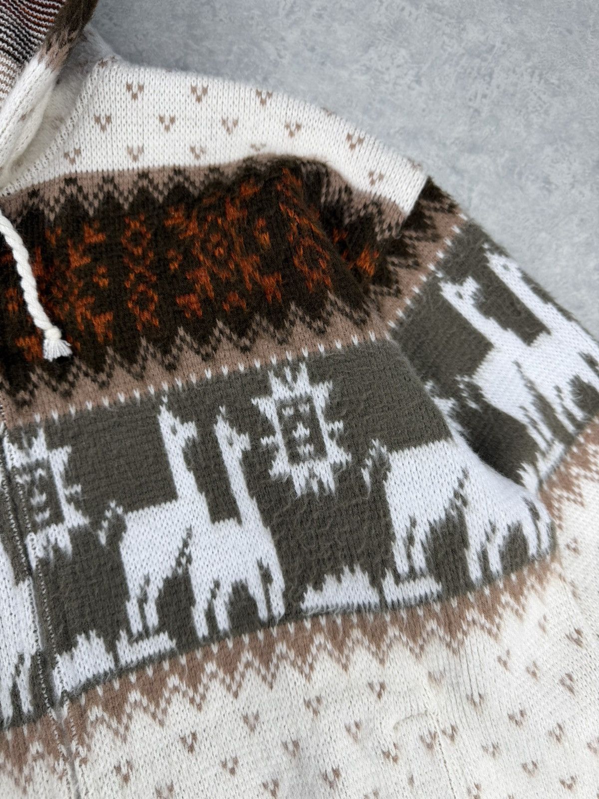 Other Tejidos Ruminahui Ecuador Llama Pattern Wool Hoodie M Size US M / EU 48-50 / 2 - 6 Thumbnail