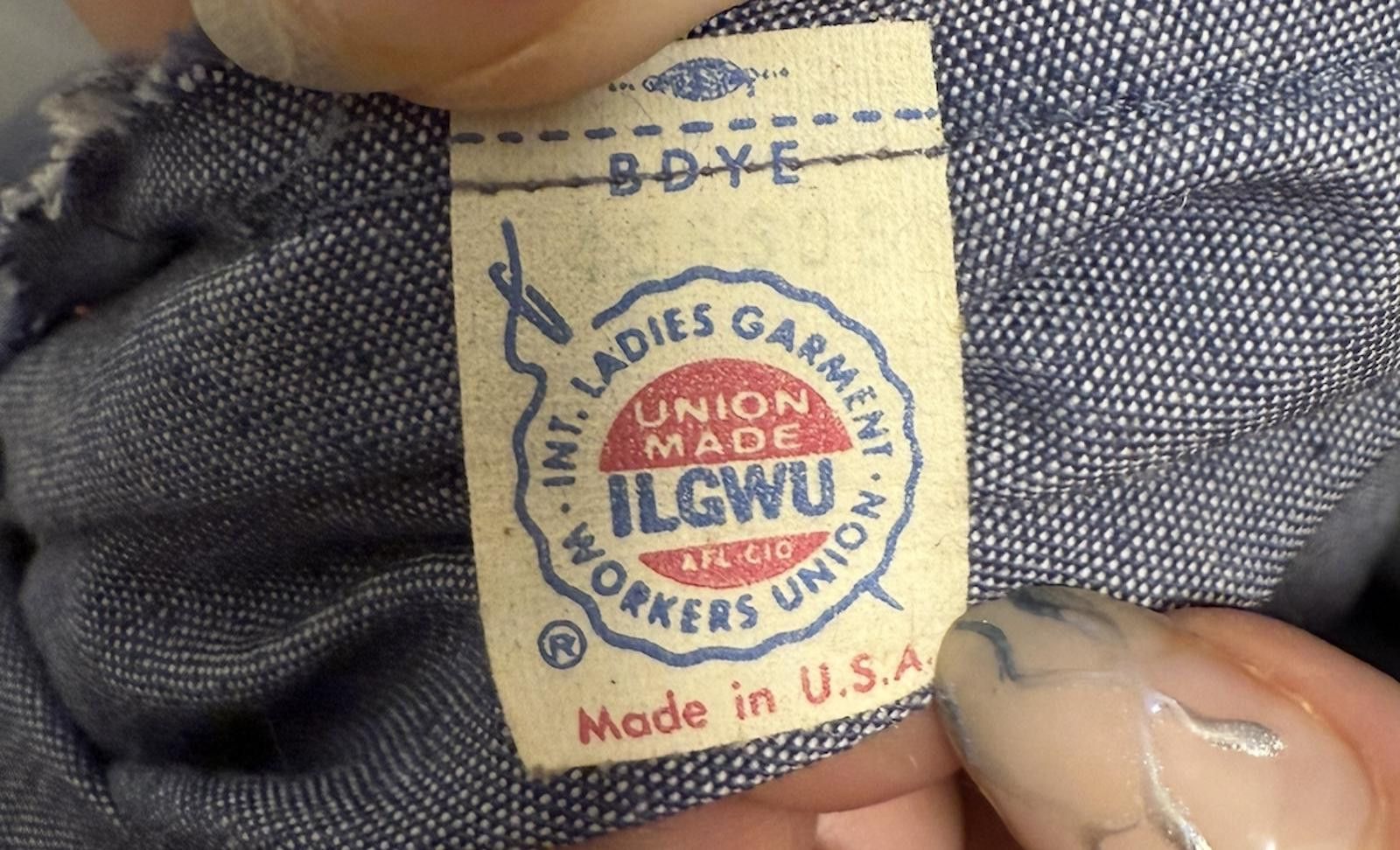 Designer Vintage ILGWU Union-Made Denim A‑Line Maxi Dress Size M / US 6-8 / IT 42-44 - 2 Thumbnail