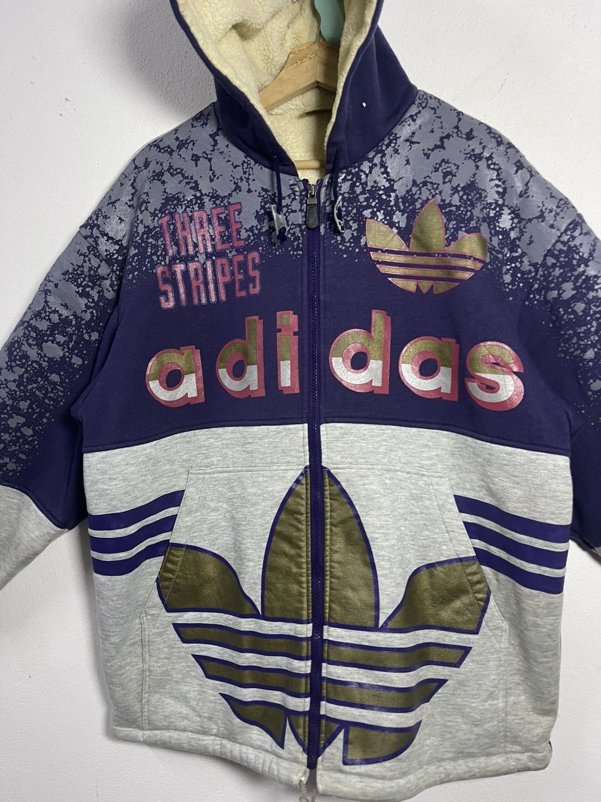 Adidas Vintage 90s Adidas Sherpa Hoodies Jacket Size US XL / EU 56 / 4 - 6 Thumbnail