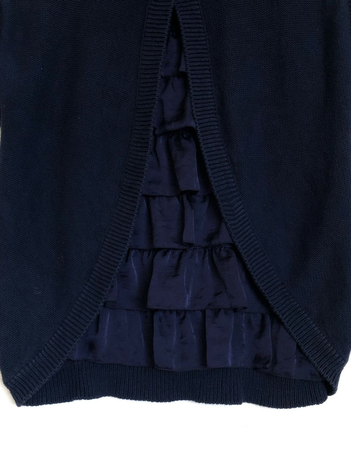 Lanvin EN BLEU GEO KNIT RUFFLE BACK BOXY SWEATER VEST Size S / US 4 / IT 40 - 5 Thumbnail