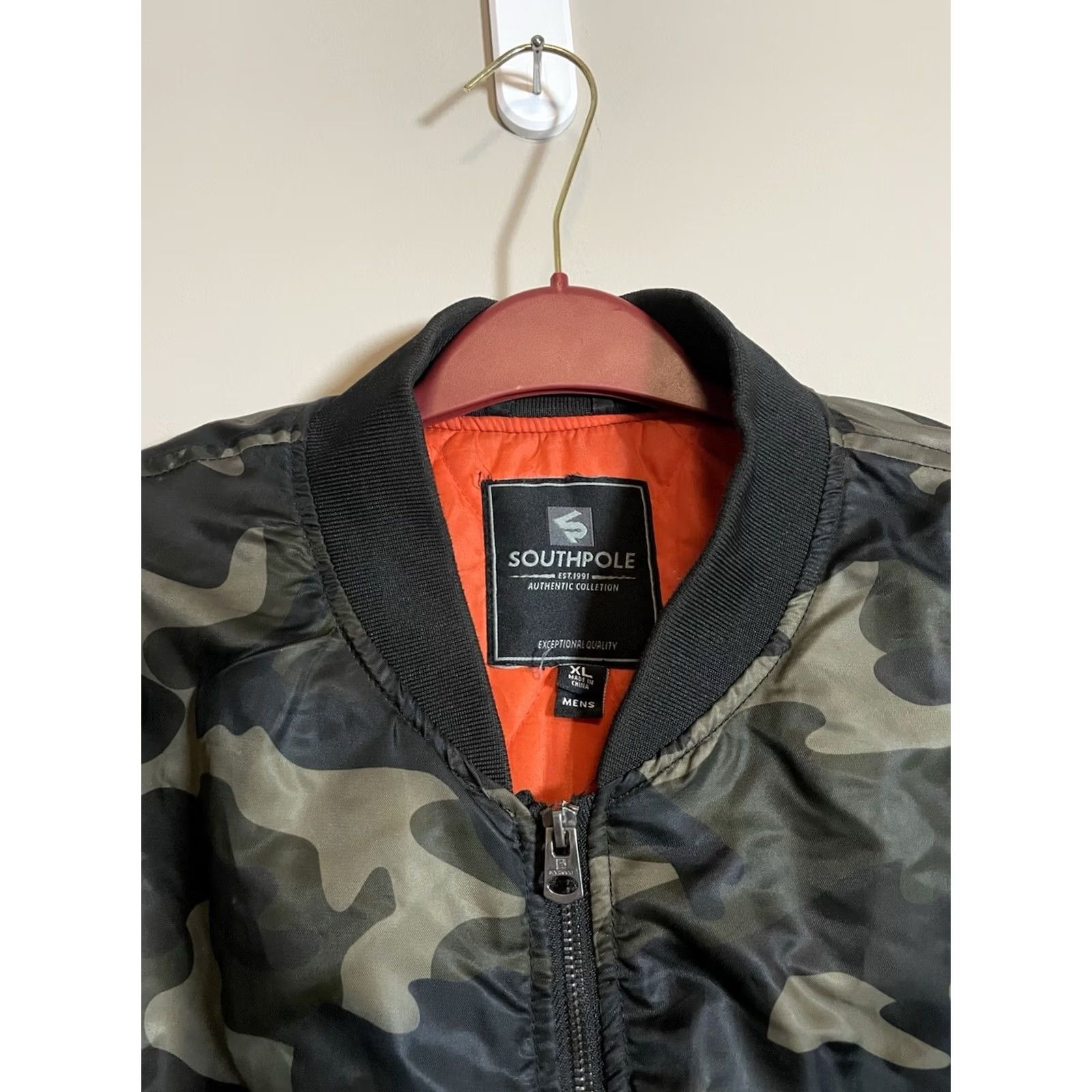 Southpole Southpole Camouflage Bomber Jacket Mens Regular XLT Full Zip Military 90s Grunge Y2K Green Zip Pockets Size US M / EU 48-50 / 2 - 2 Thumbnail
