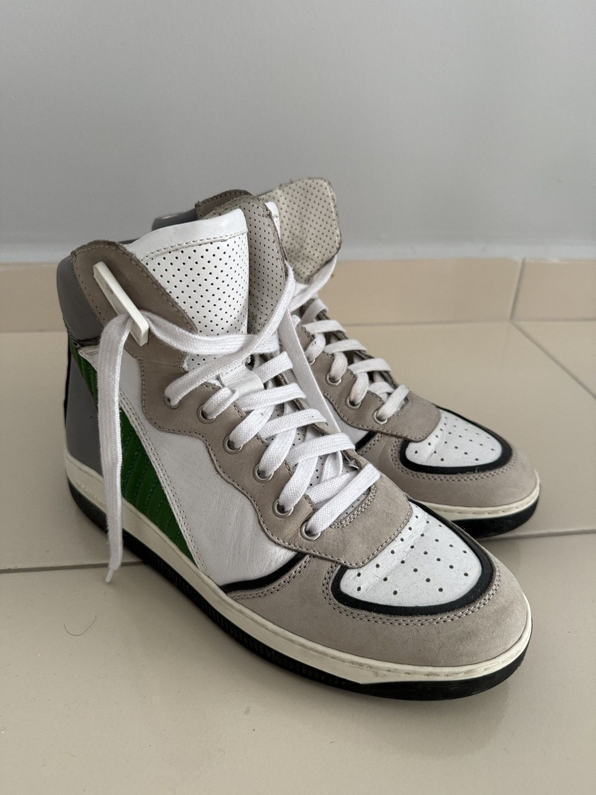 Dsquared2 Grey green high tops Size US 7.5 / EU 40-41 - 1 Thumbnail