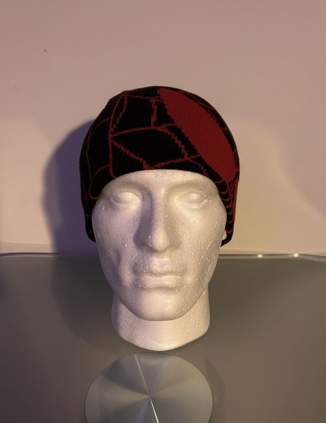 Japanese Brand Eyes Web Knitted beanie (black+red) Size ONE SIZE - 6 Thumbnail