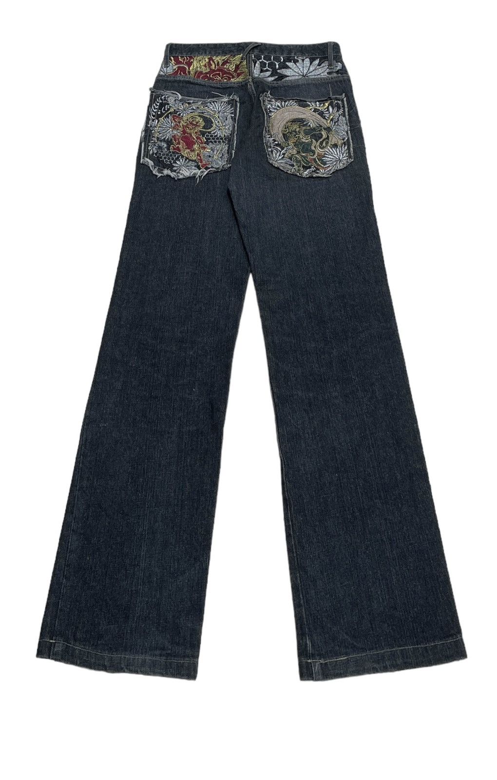 Rare Design Vintage Japanese Brand GUMU Sukajan Jeans 1990s