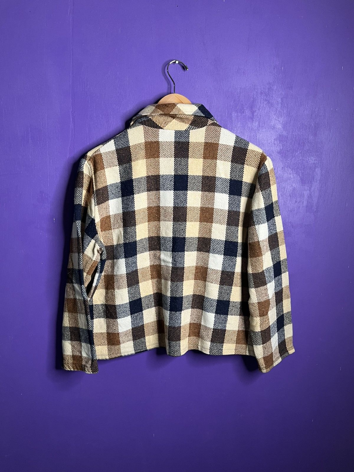 Vintage Vintage 60s unique flannel 2 pocket zip up jacket Size US M / EU 48-50 / 2 - 2 Thumbnail