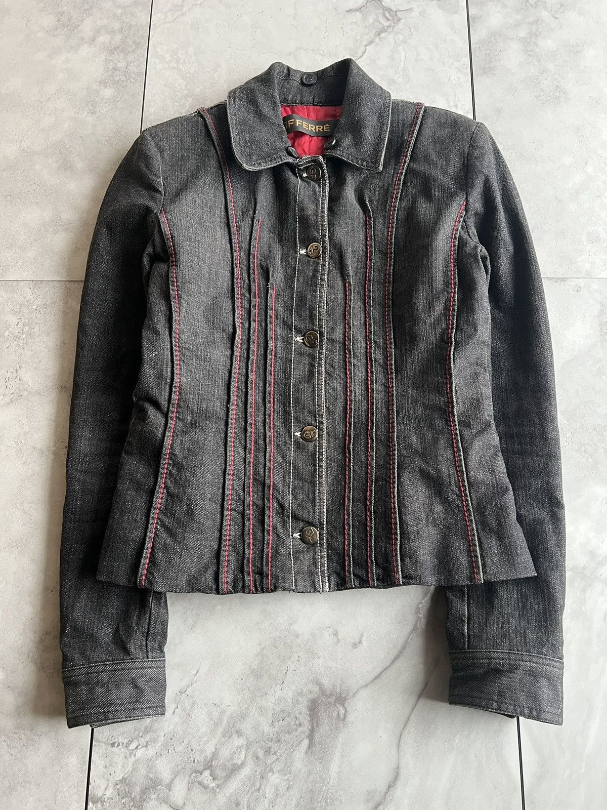 Gianfranco Ferre Gianfranco Ferre Shoulder Pad Denim Jacket Size S / US 4 / IT 40 - 1 Thumbnail