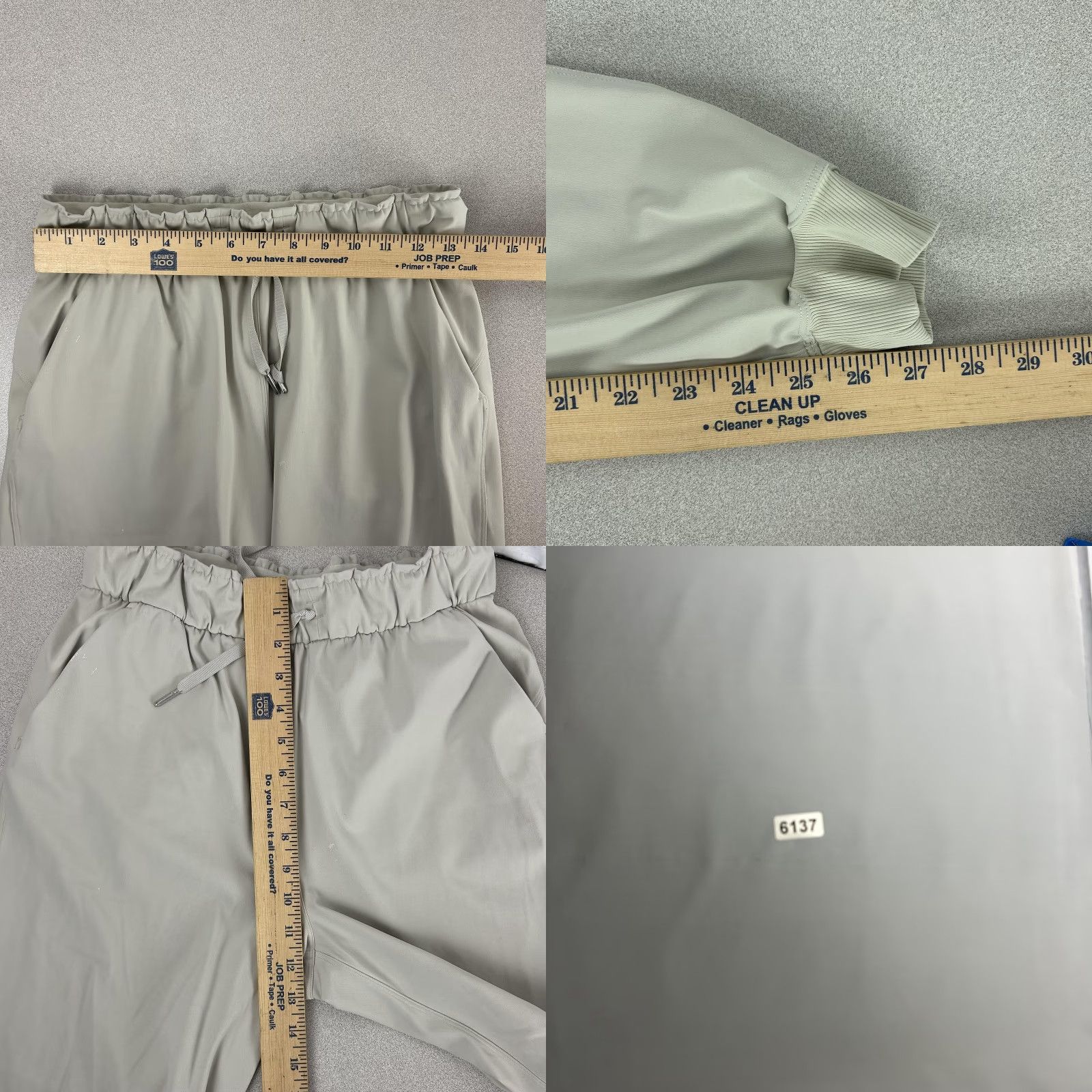 Lululemon VINTAGE Lululemon Jogger Pants Womens 6 Beige High Rise Elastic Waist Pockets Cuffed Size 28" / US 6 / IT 42 - 9 Thumbnail