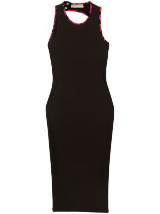 Emilio Pucci o1mle1224 Contrast Trim Sleeveless Midi Dress in Black Size XL / US 12-14 / IT 48-50 - 1 Thumbnail
