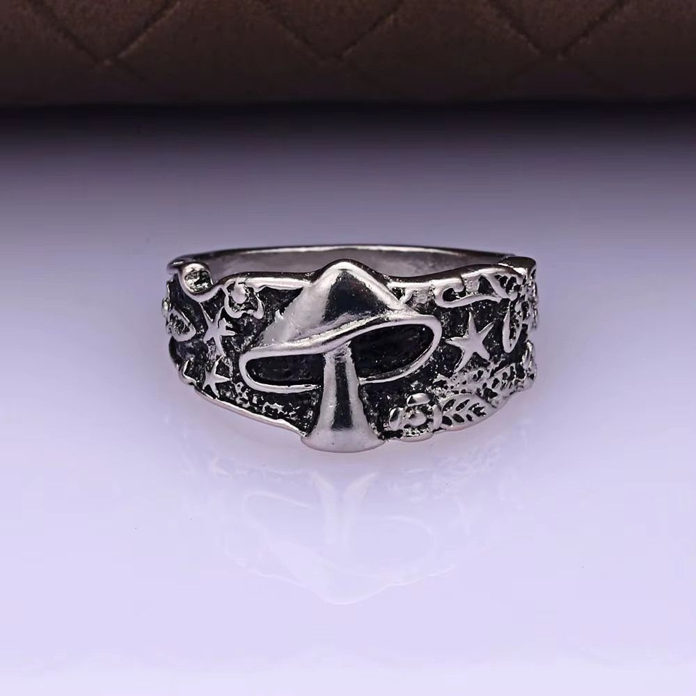 Jewelry Wild Mushroom Star Flower Pattern Rings Size ONE SIZE - 1 Thumbnail