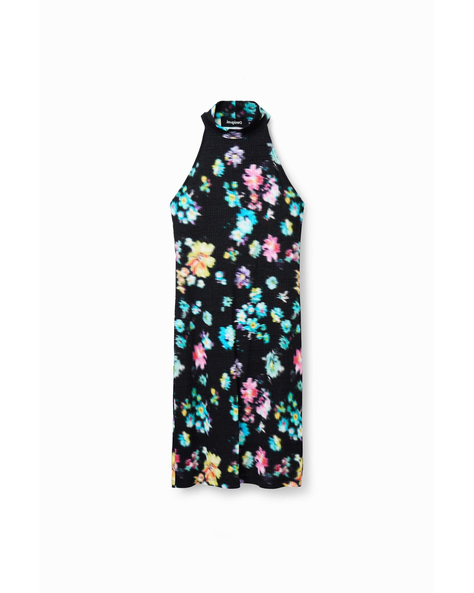 image of Desigual Printed Sleeveless Dress in Black, Women's (Size Small)