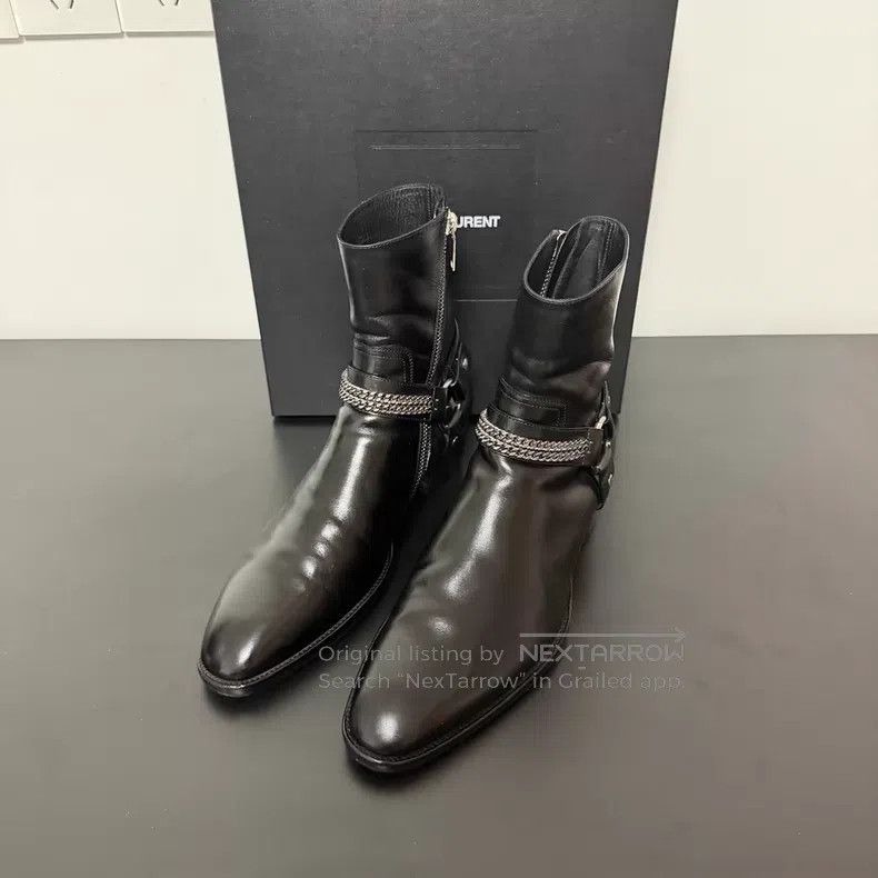 Saint Laurent Paris Saint Laurent Paris First Year Chain Buckle Chelsea Boots Size US 9 / EU 42 - 1 Thumbnail