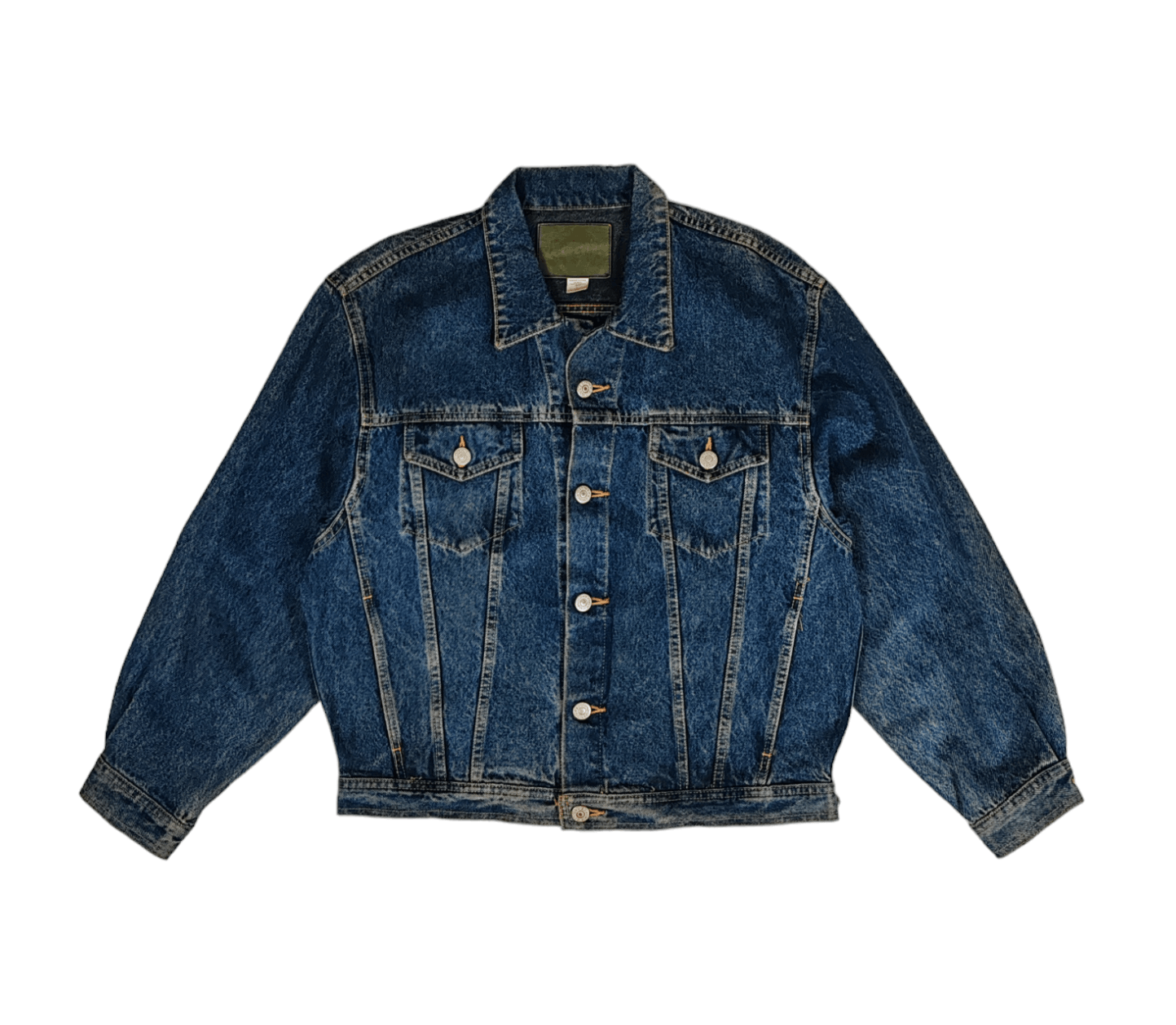 image of Edwin Denim 90's Faded Distressed Jacket Size Large in Faded Blue, Men's