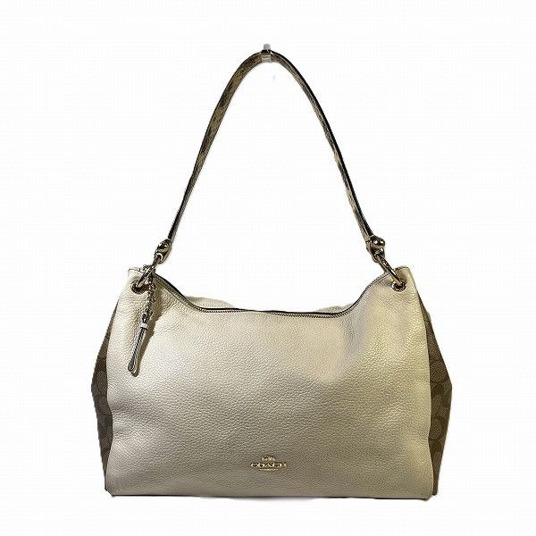 Coach Coach Signature Shoulder Bag Canvas Shoulder Bag F77692 in Brown, Women's