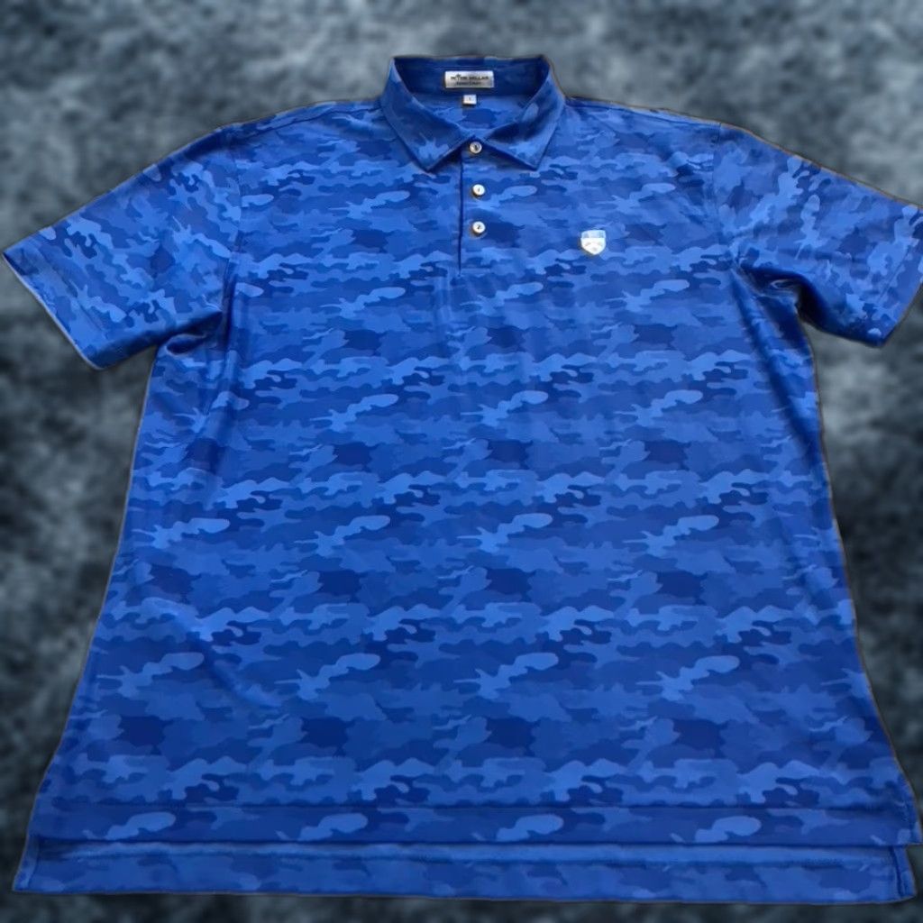 Peter Millar Peter Millar Polo Shirt Mens Large Blue Camouflage Golf Summer Comfort Logo Size US L / EU 52-54 / 3 - 1 Thumbnail