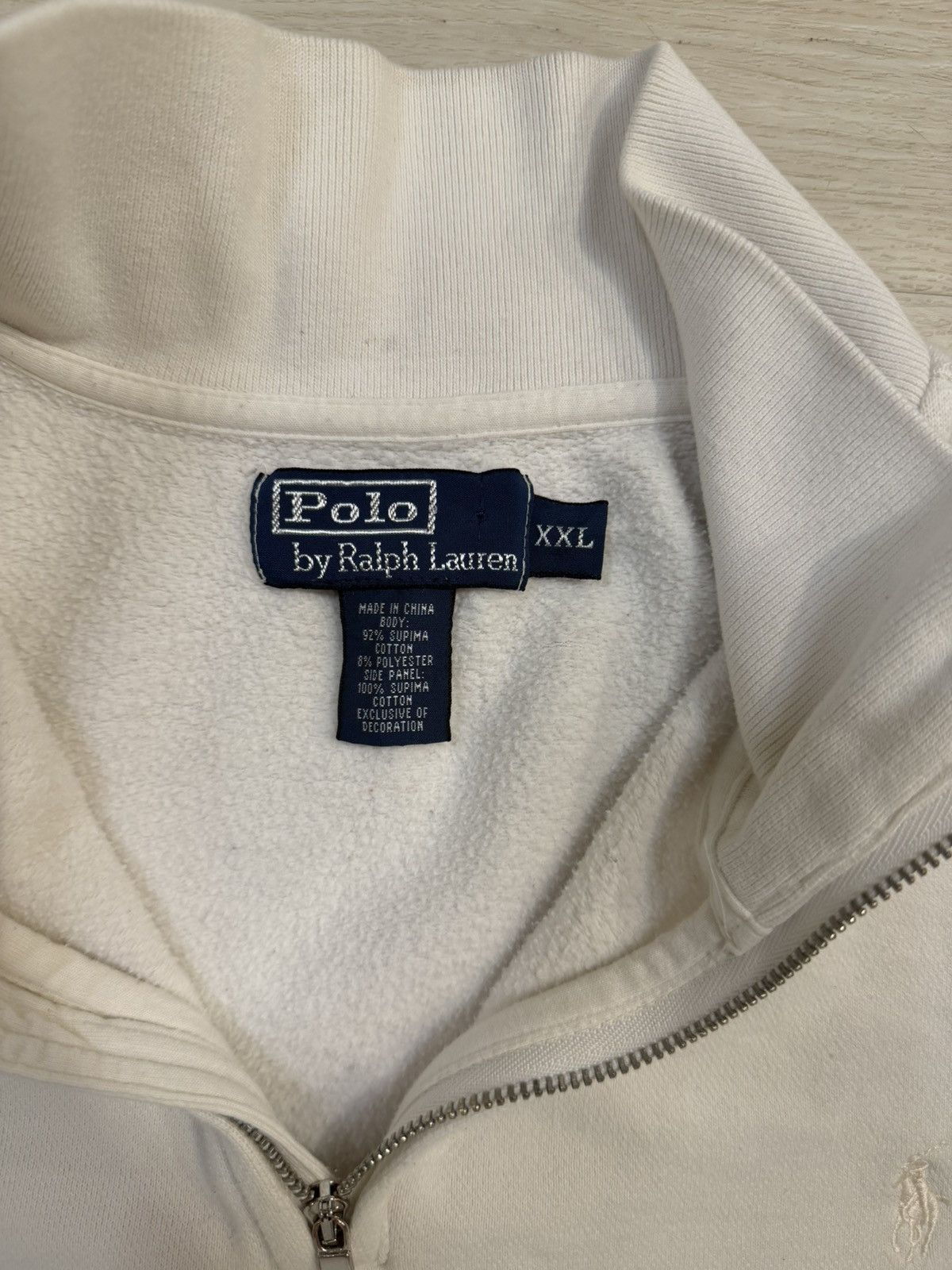 Polo Ralph Lauren Polo Ralph Lauren White Quarter Zip Pullover Size US XXL / EU 58 / 5 - 4 Thumbnail