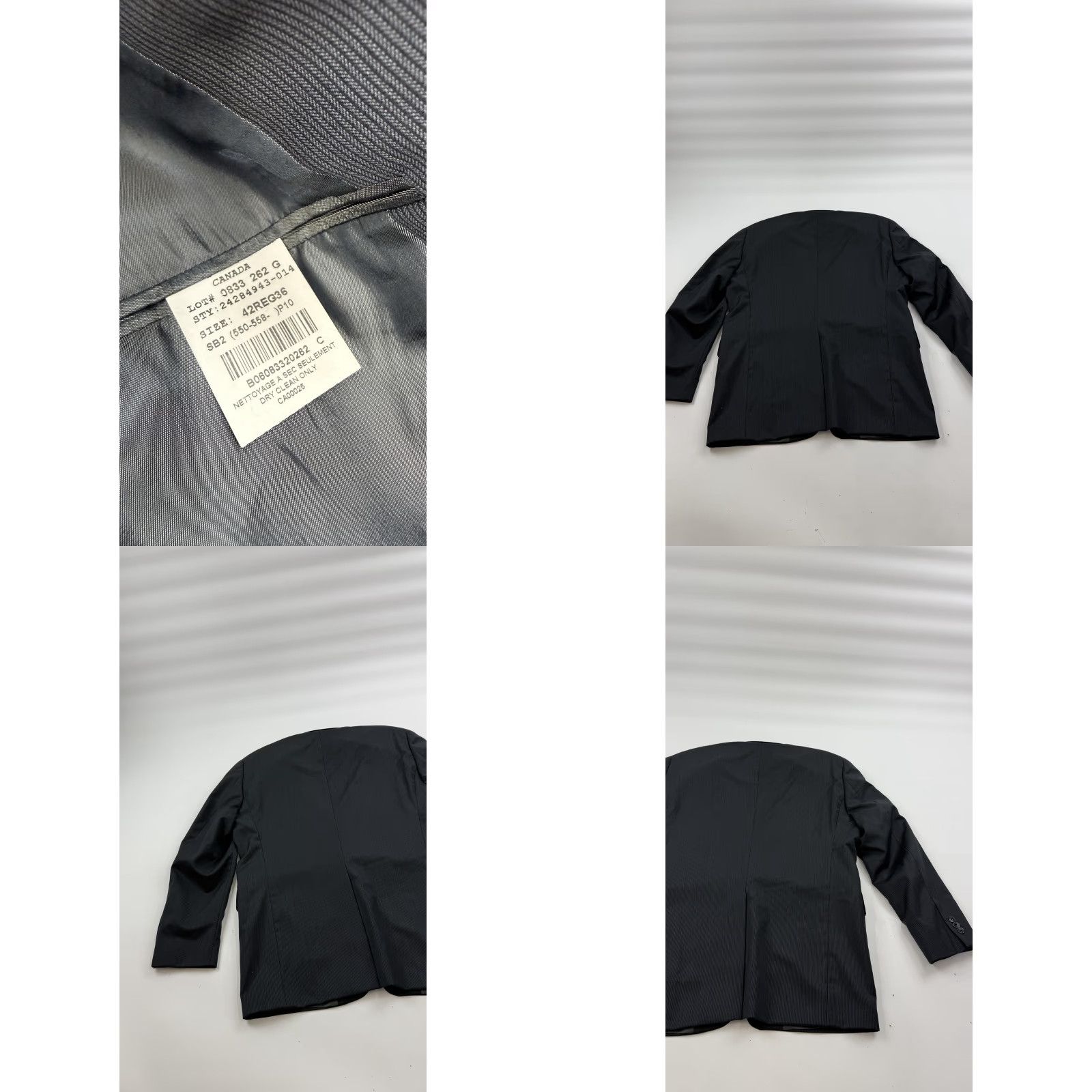 Ben Sherman Ben Sherman Jacket Adult 42 Regular Charcoal Pinstripe 2-Button Notch Lapel Mens Size US XS / EU 42 / 0 - 8 Thumbnail