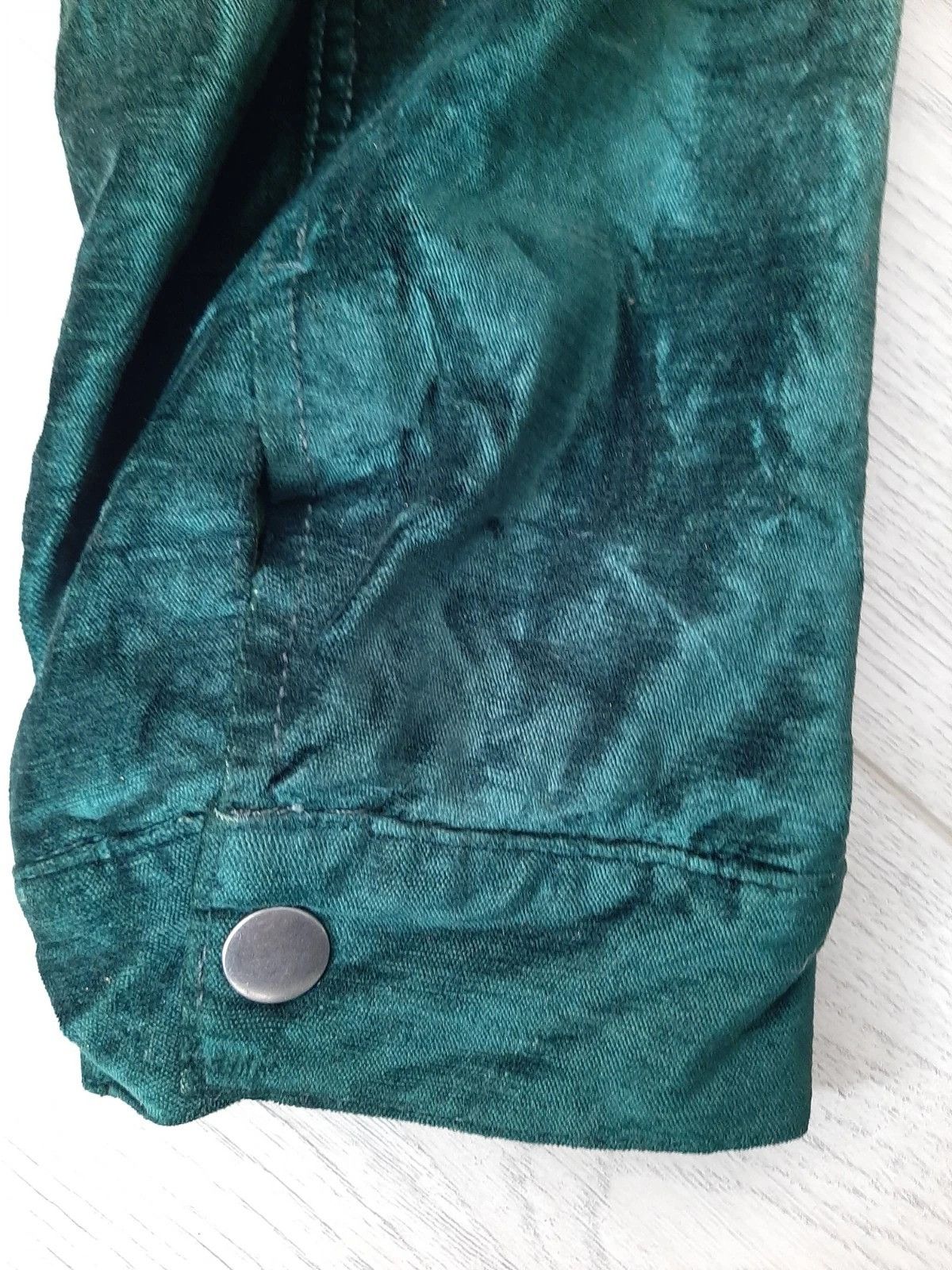 Free People Free People Jacket Green Velvet Trucker Full Zip Oversized Size XS / US 0-2 / IT 36-38 - 9 Thumbnail