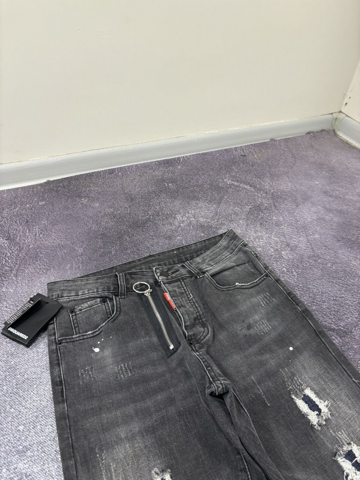 Dsquared2 Dsquared2 Distressed Denim NEW Black Luxury Slim Jeans Size US 30 / EU 46 - 5 Thumbnail