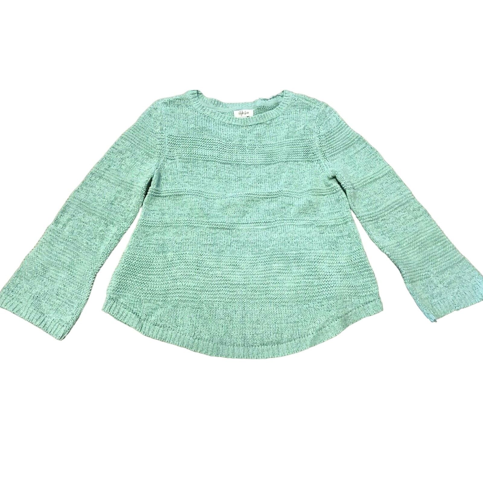 Other Style & Co Mint Ice Green Textured Pullover Sweater Large Size L / US 10 / IT 46 - 1 Thumbnail