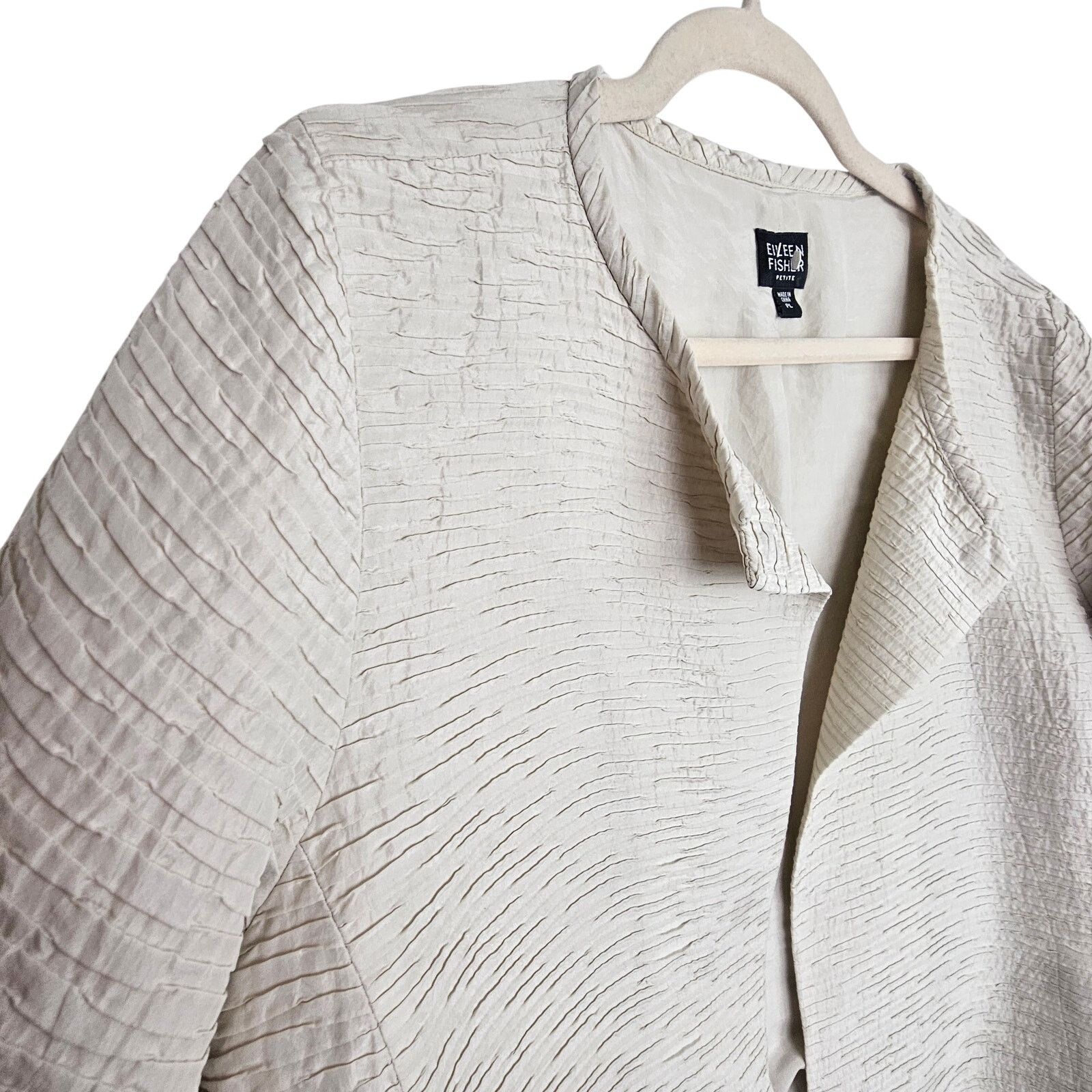 Eileen Fisher Eileen Fisher Silk Textured Cardigan PL Open Quiet Luxury Size L / US 10 / IT 46 - 6 Thumbnail