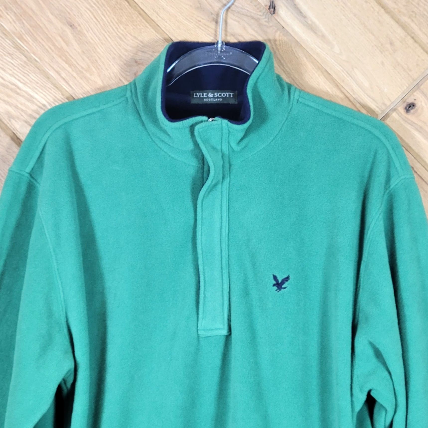 Lyle & Scott Lyle & Scott Mens Pullover Sweatshirt 1/4 Zip Long Sleeve Green M Size US M / EU 48-50 / 2 - 3 Thumbnail